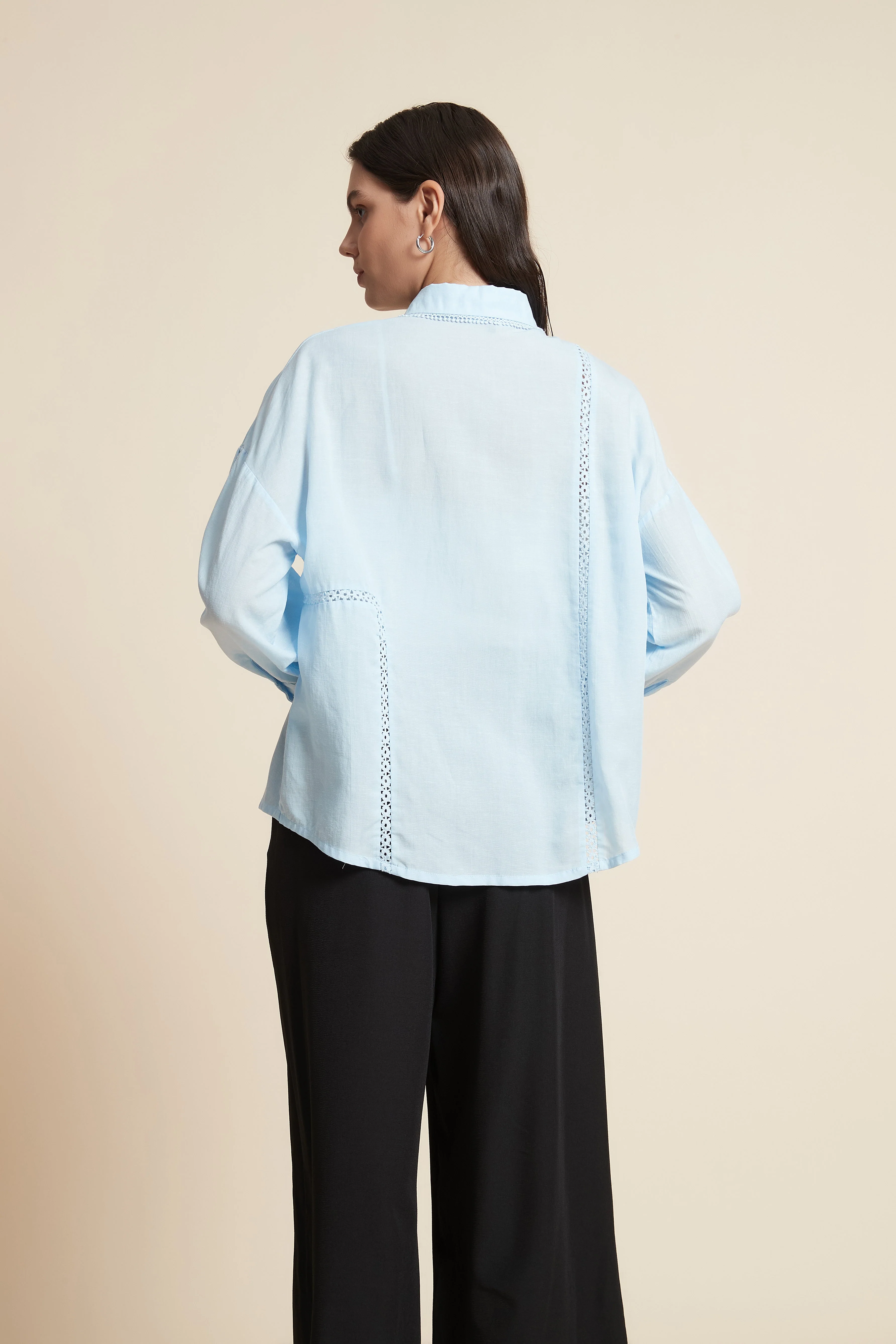Long Sleeve Cropped Blouse - Image 4