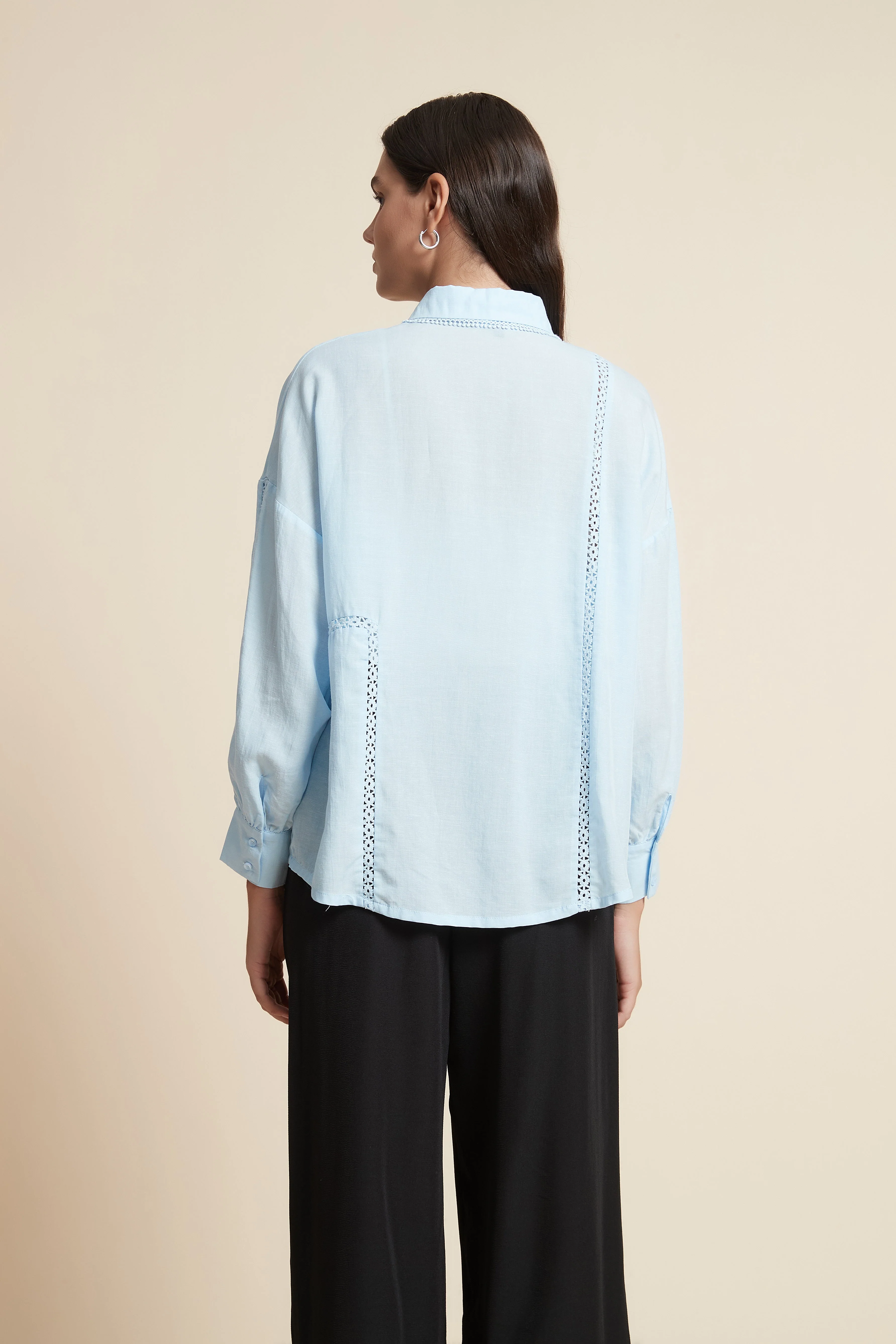 Long Sleeve Cropped Blouse - Image 5