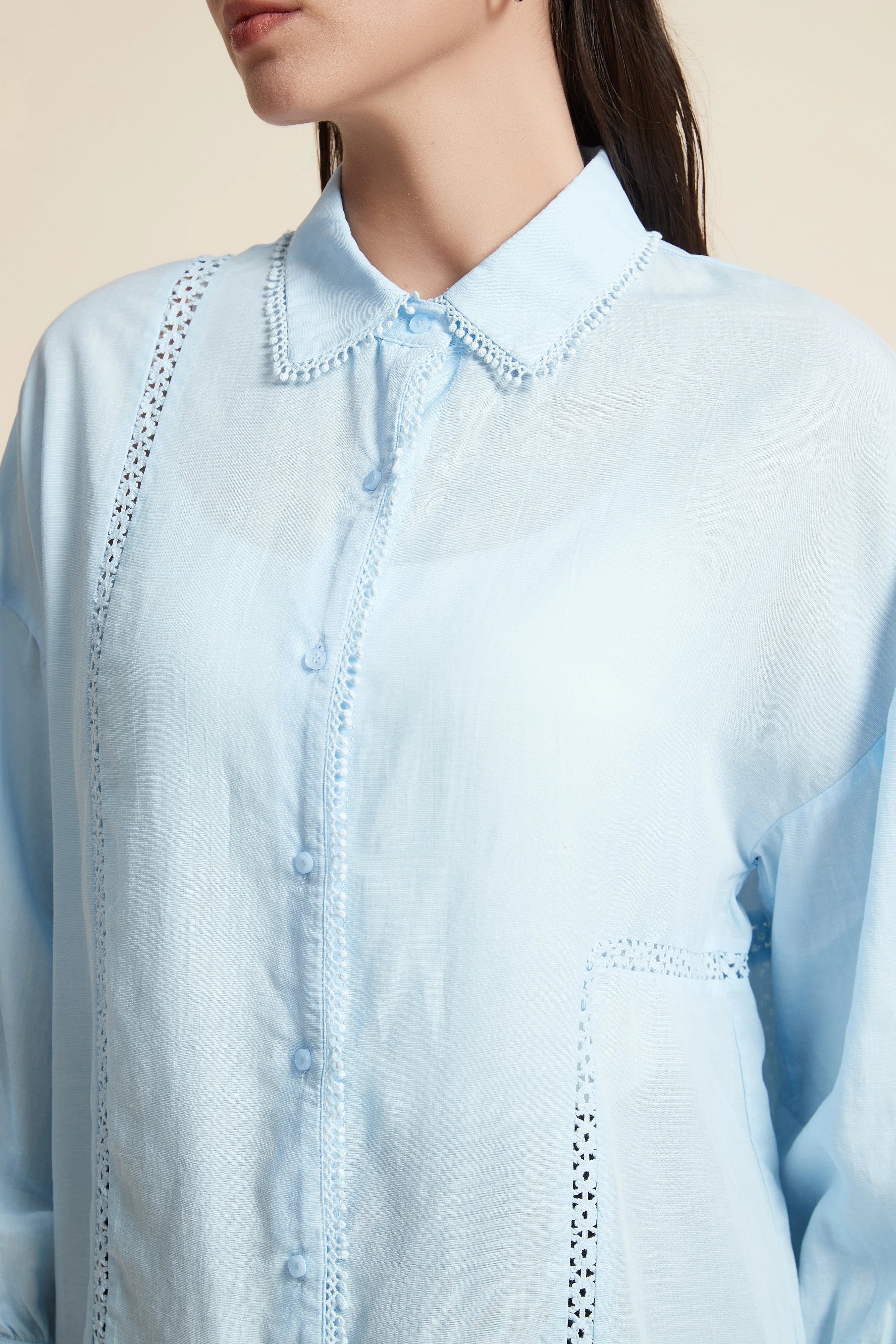 Long Sleeve Cropped Blouse - Image 6