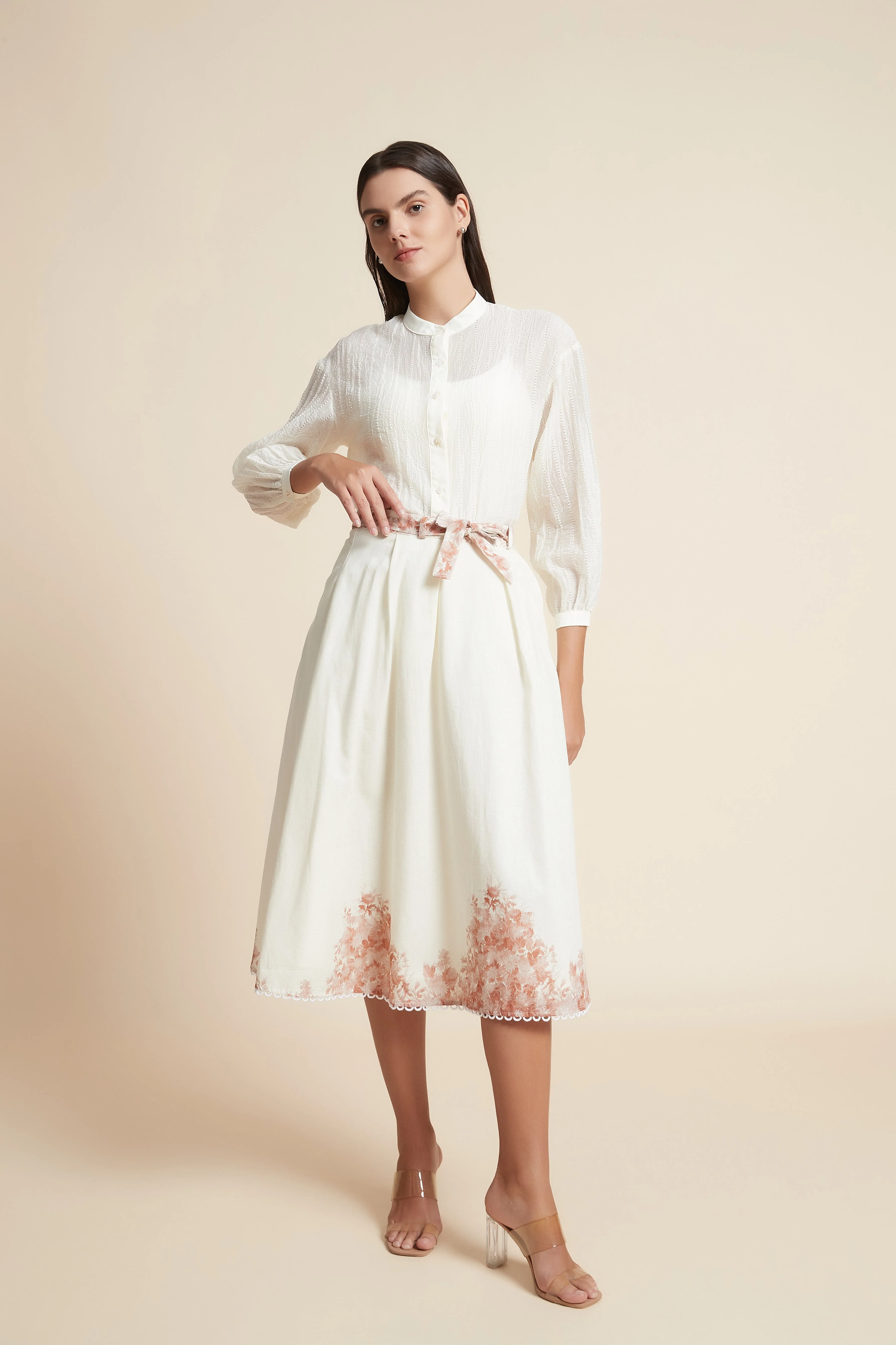 Button-Up Long Sleeve Cropped Top