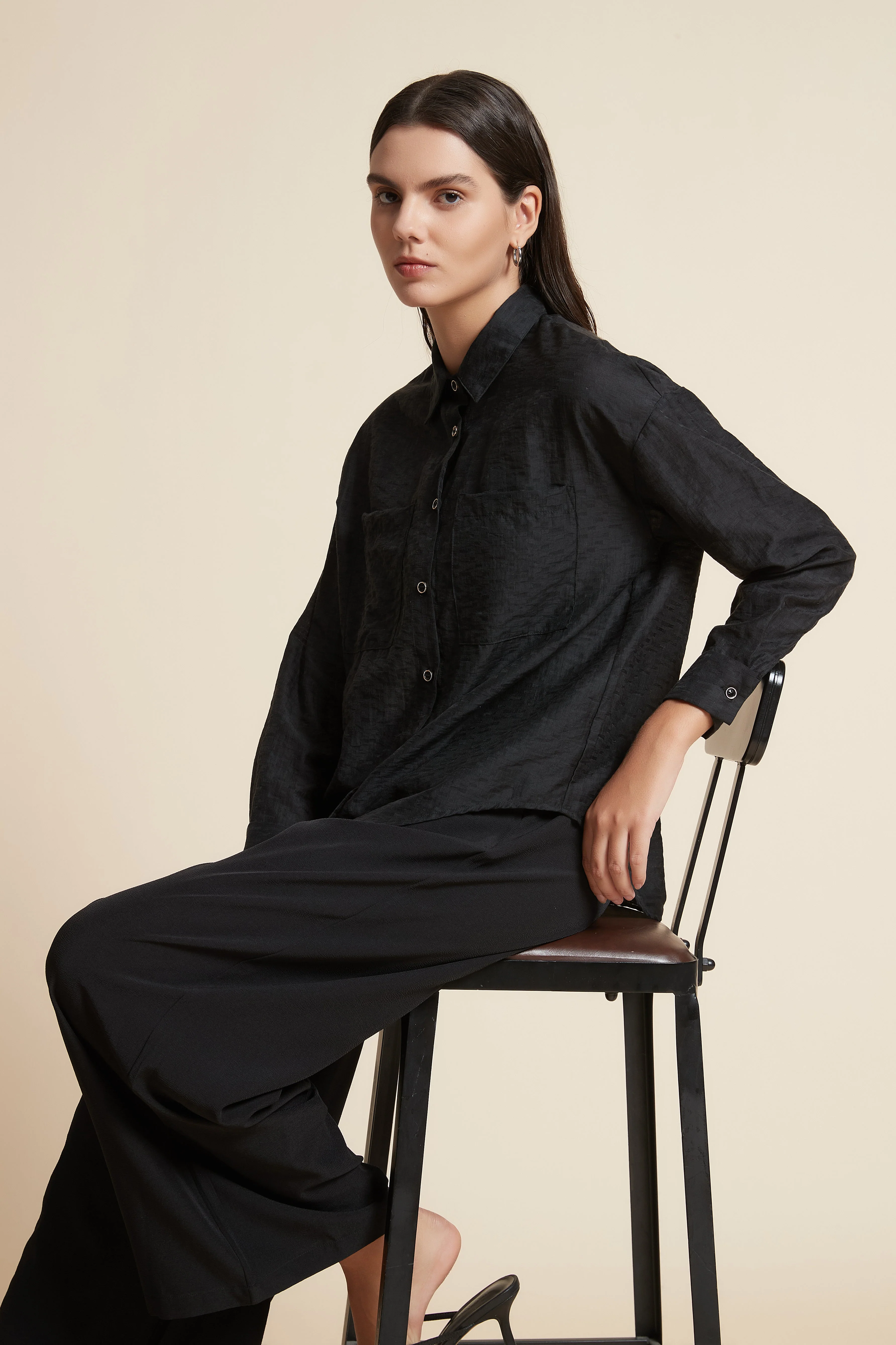 Long Sleeve Shirt with Chest Pockets - Image 3