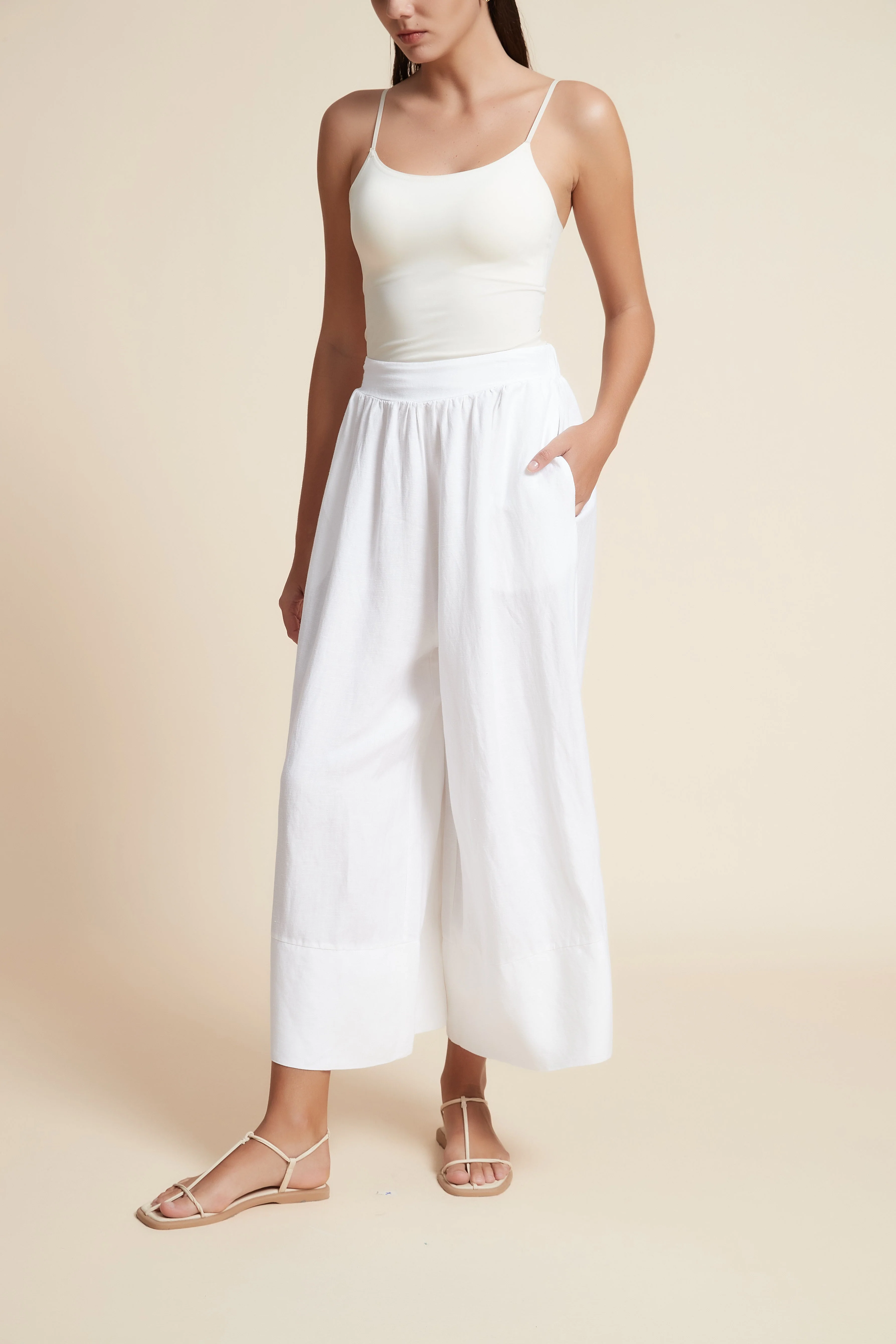 Wide Leg Plain Trousers - Image 2
