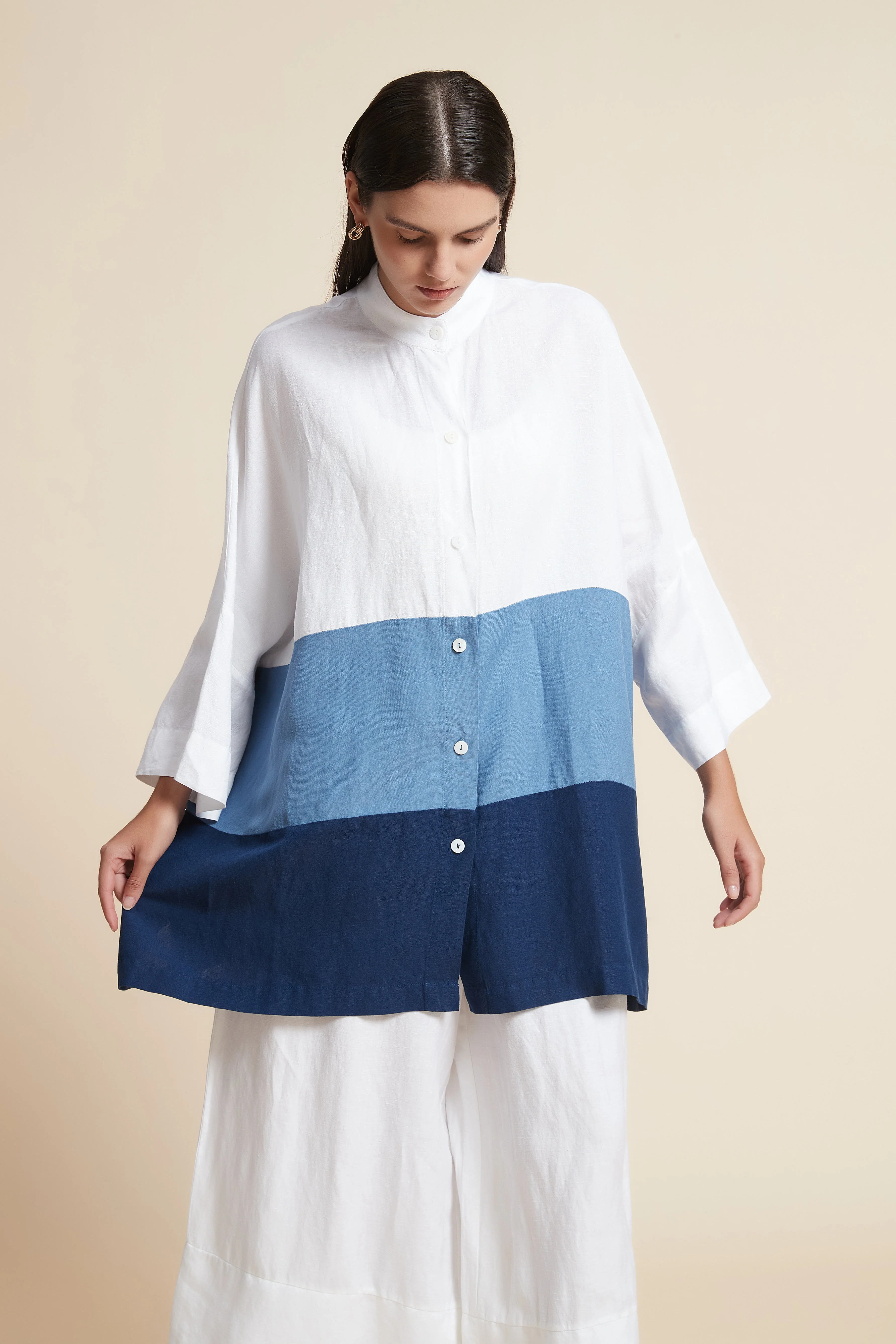 Hip-Length Long Sleeve Top with Round Neck - Image 5
