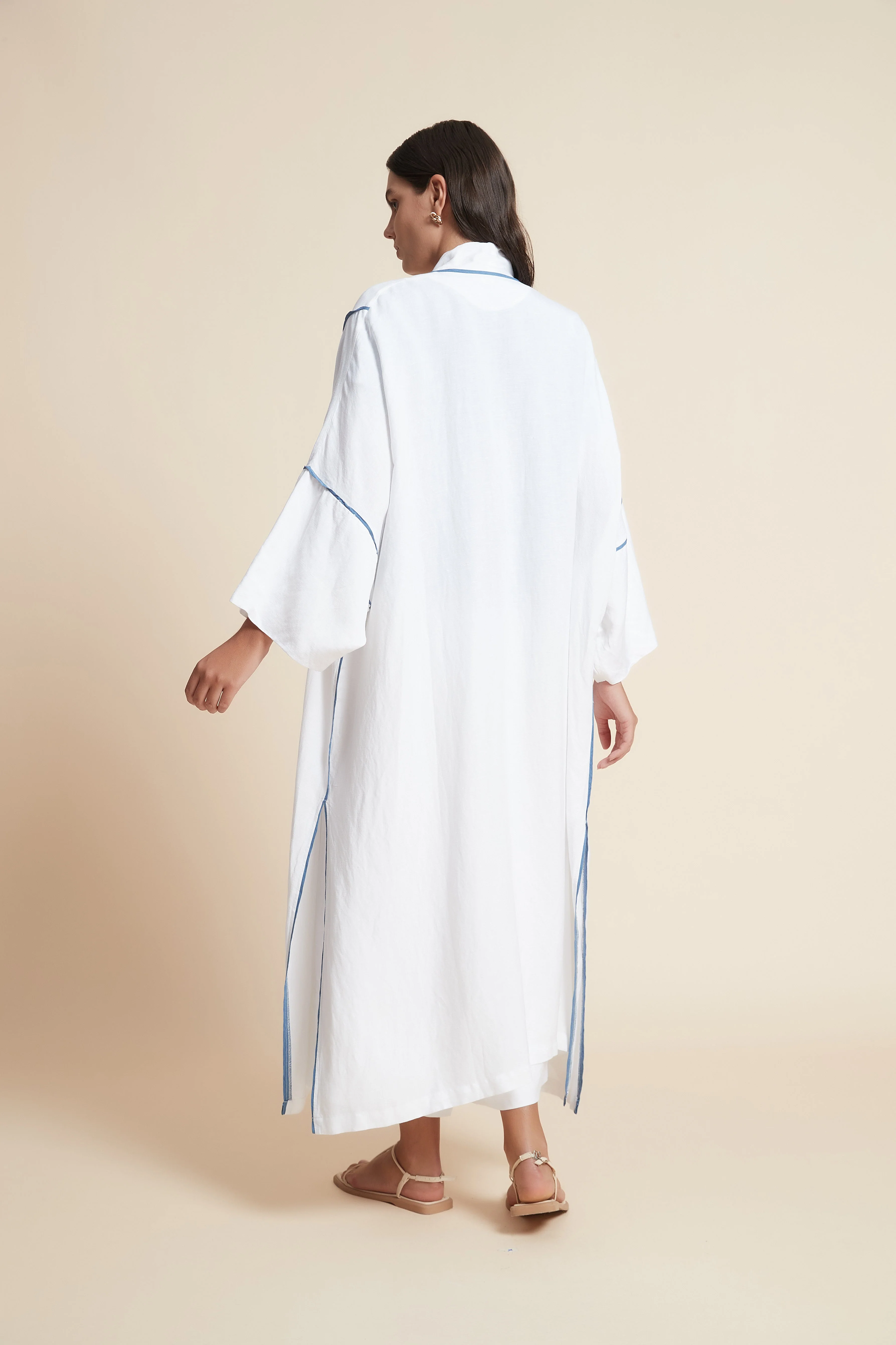 Striped 3/4 Sleeve Oversized Cardigan - Image 3