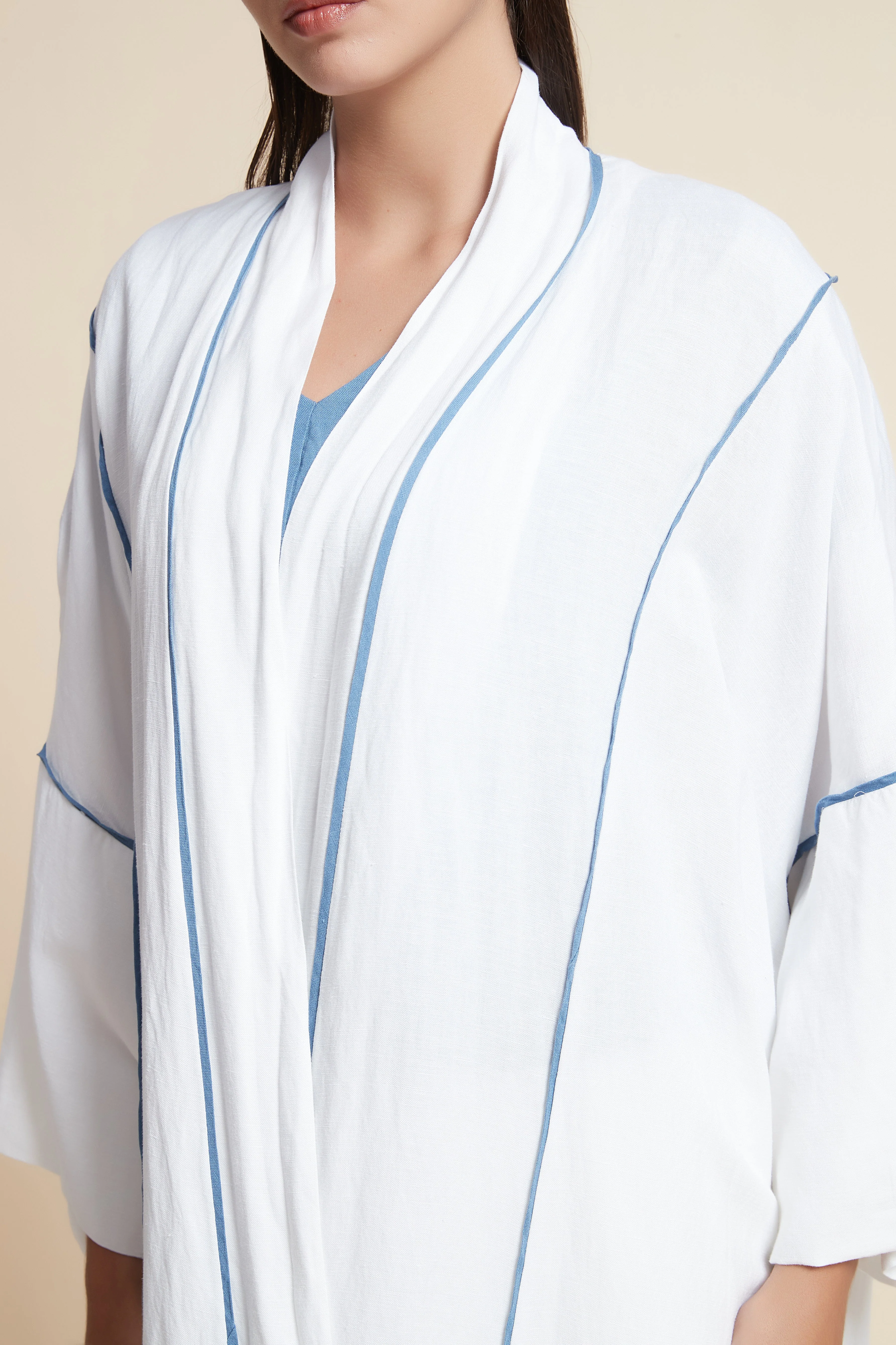 Striped 3/4 Sleeve Oversized Cardigan - Image 5