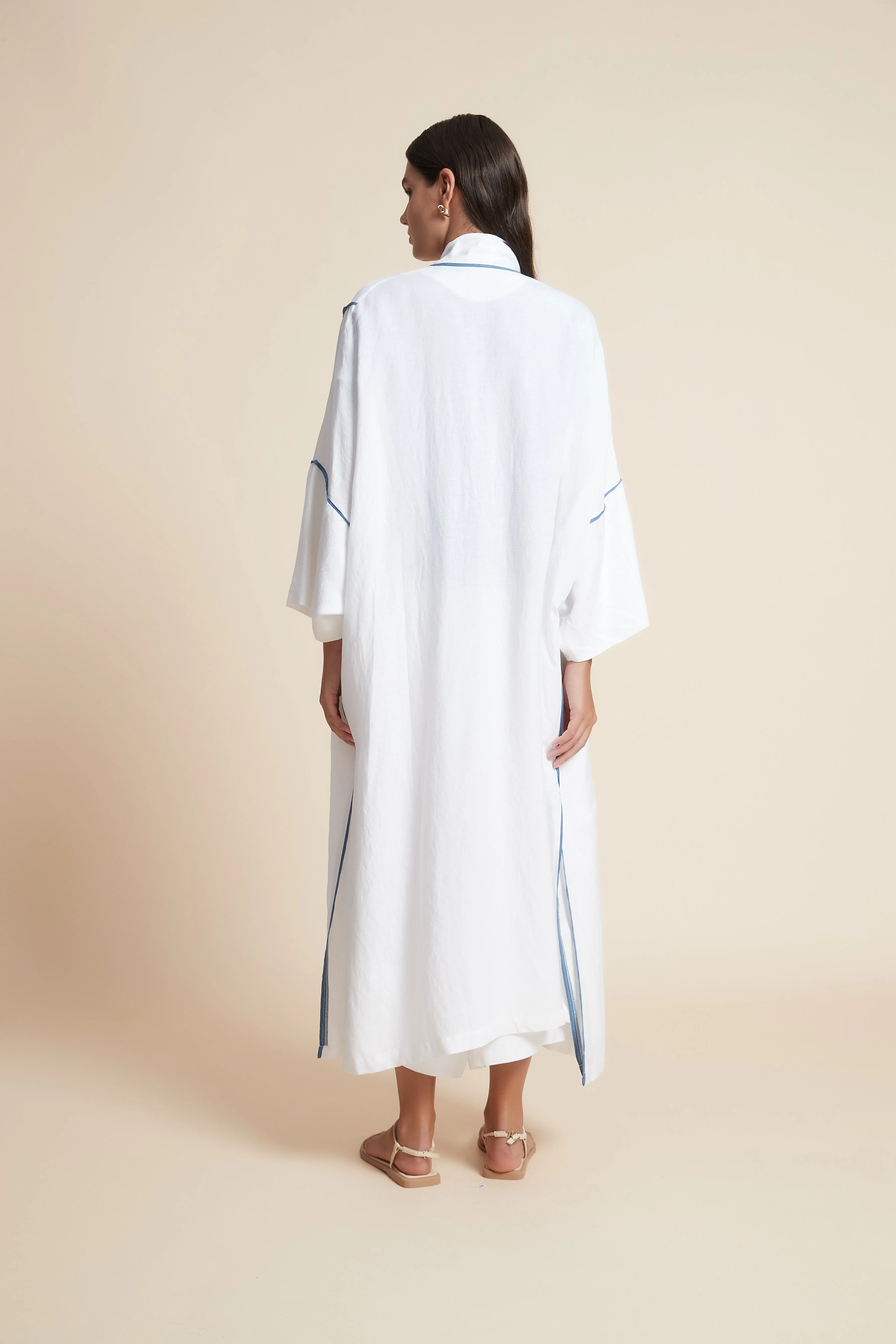 Striped 3/4 Sleeve Oversized Cardigan - Image 7