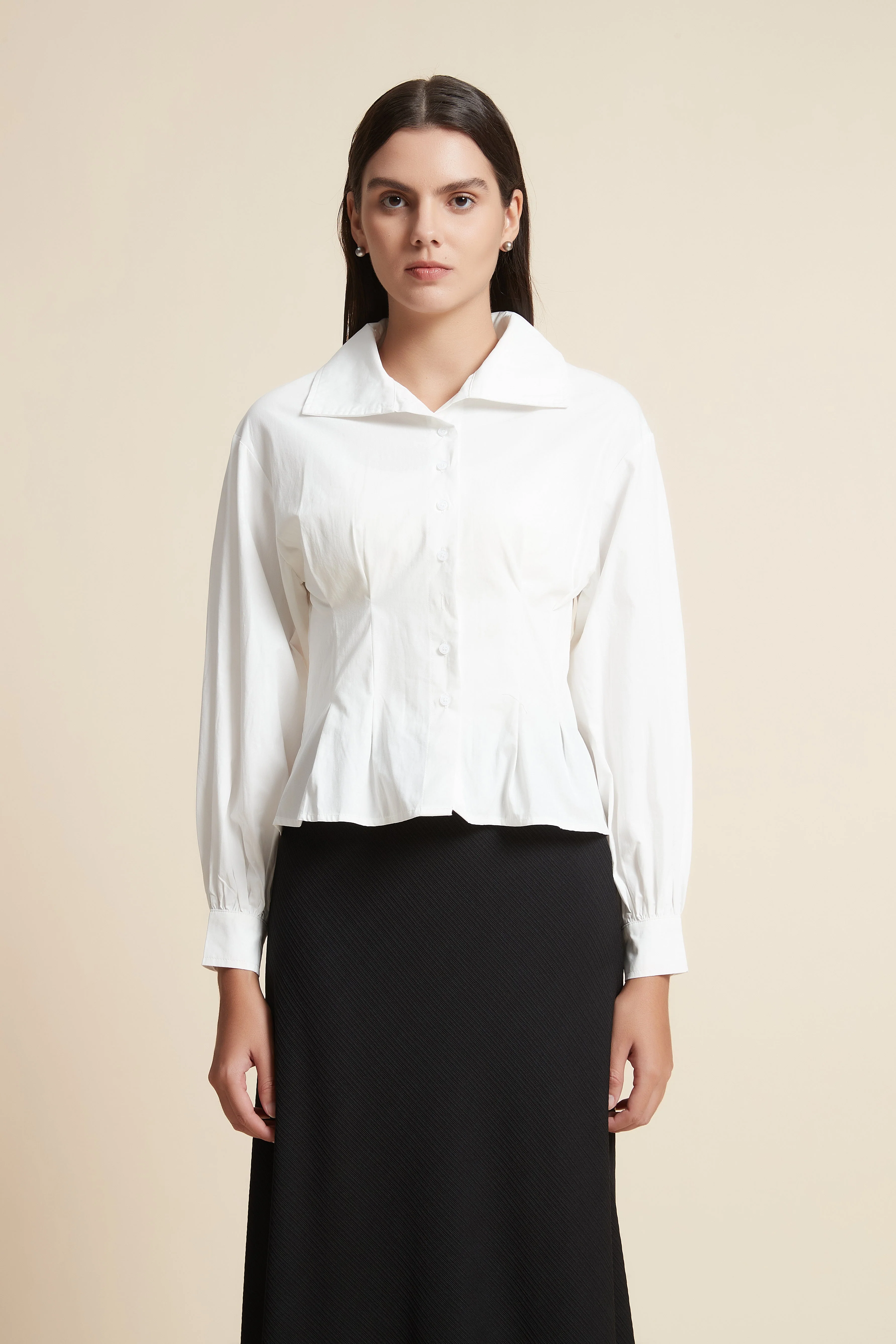 Long Sleeve Shirt Design Blouse - Image 2