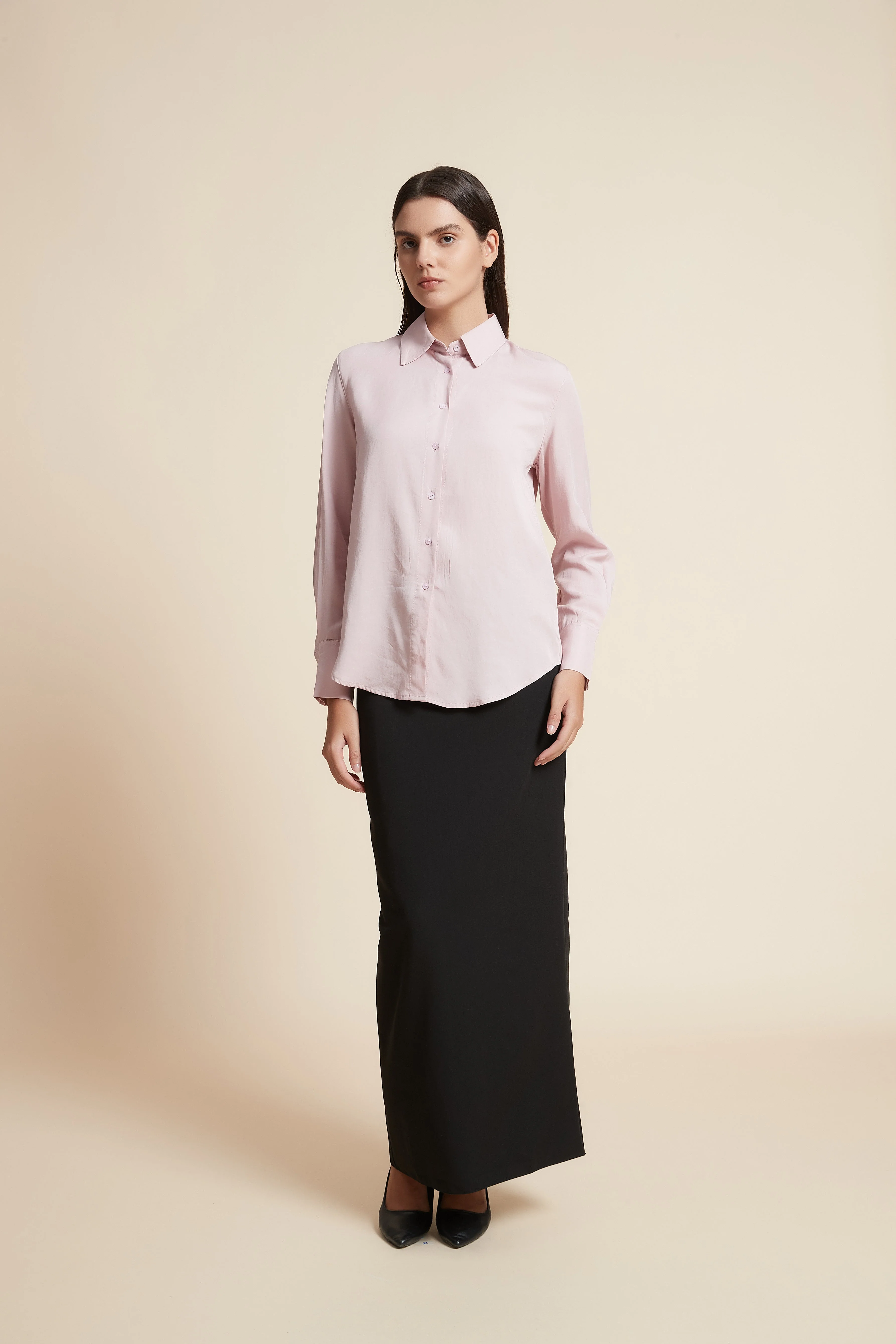 Straight Long Solid Skirt