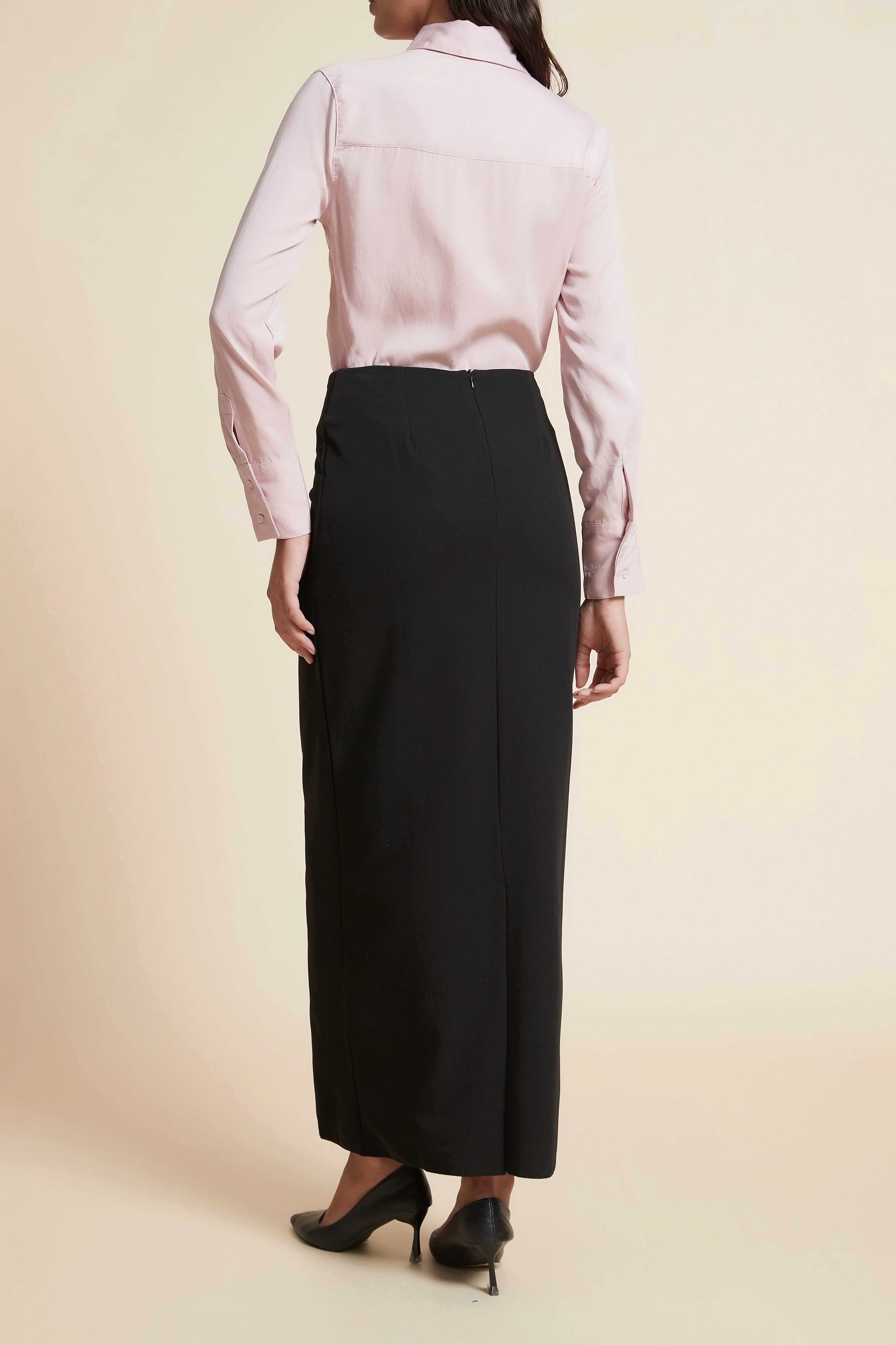 Straight Long Solid Skirt - Image 5