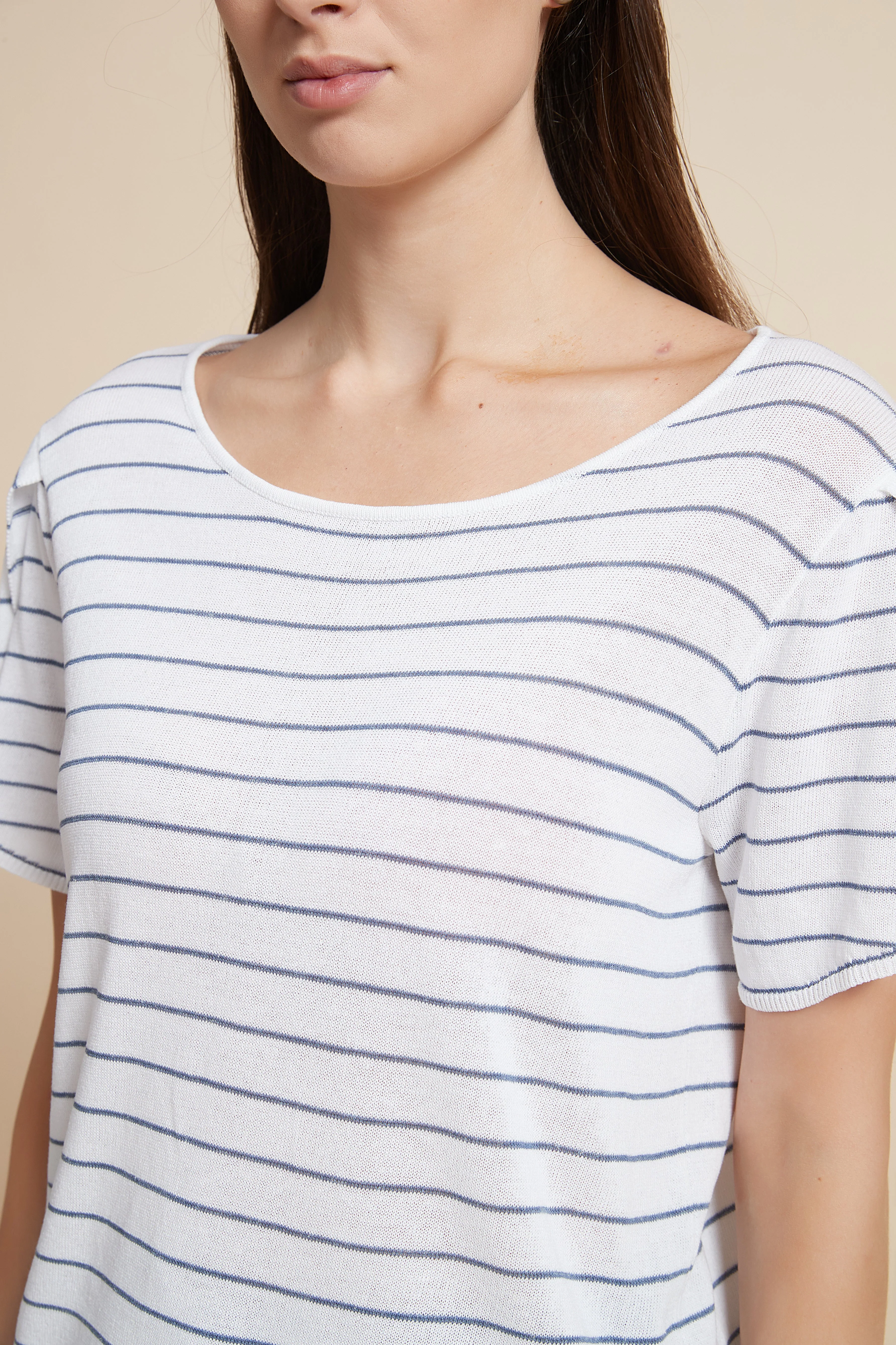 Striped Short Sleeve Blouse - Image 4
