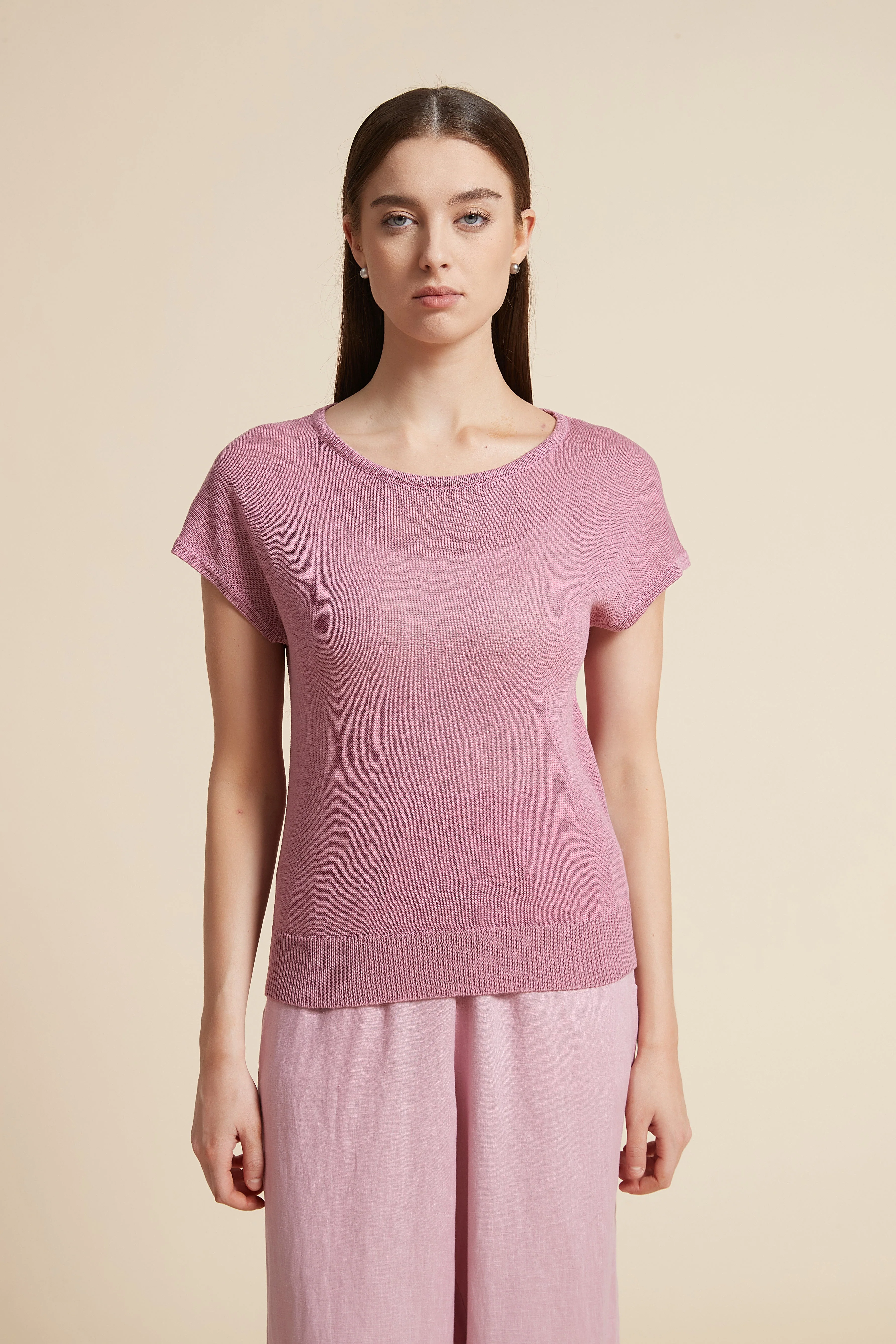 Solid Short Sleeve T-Shirt with Round Neck - Image 2