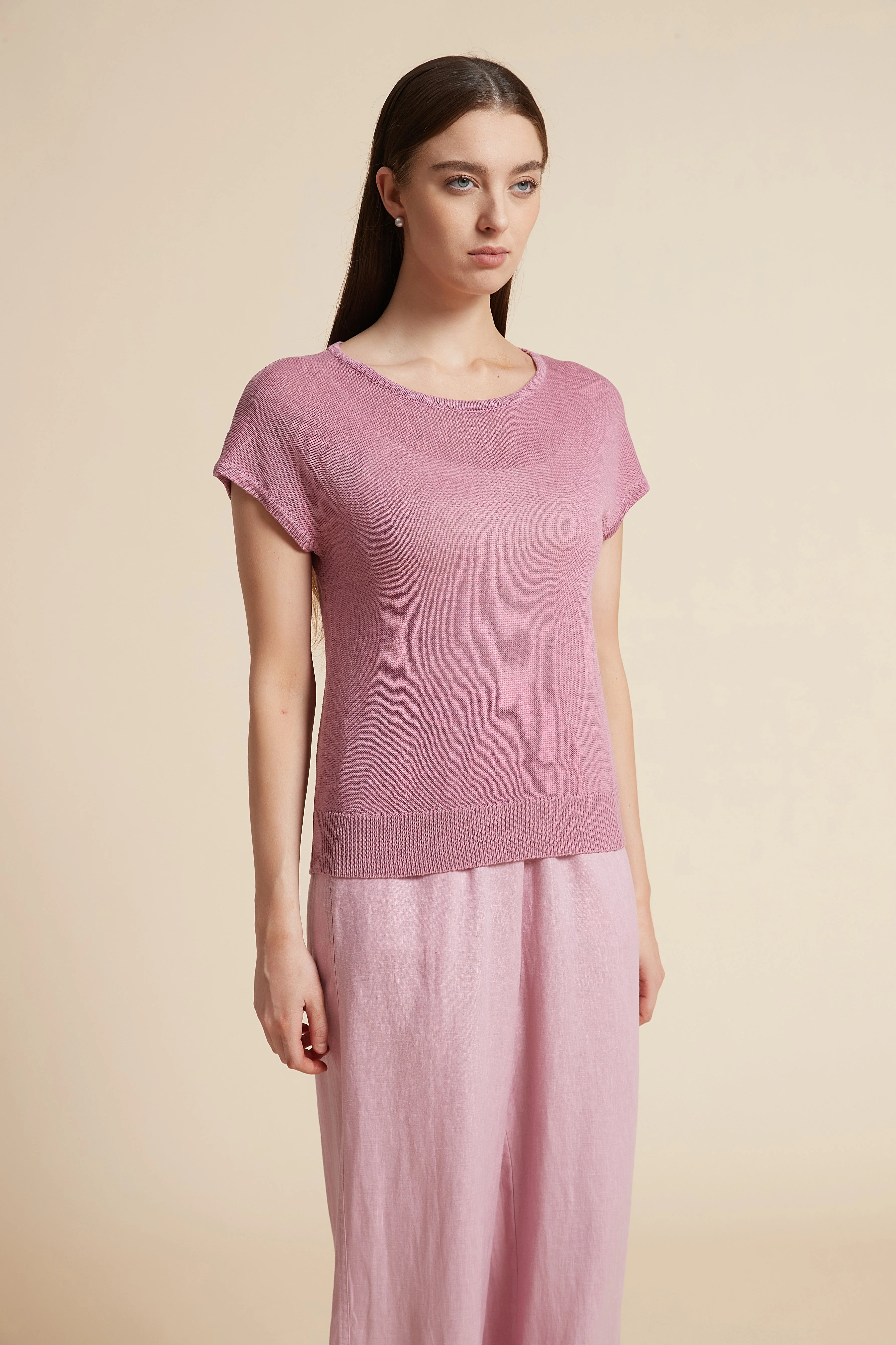 Solid Short Sleeve T-Shirt with Round Neck - Image 3