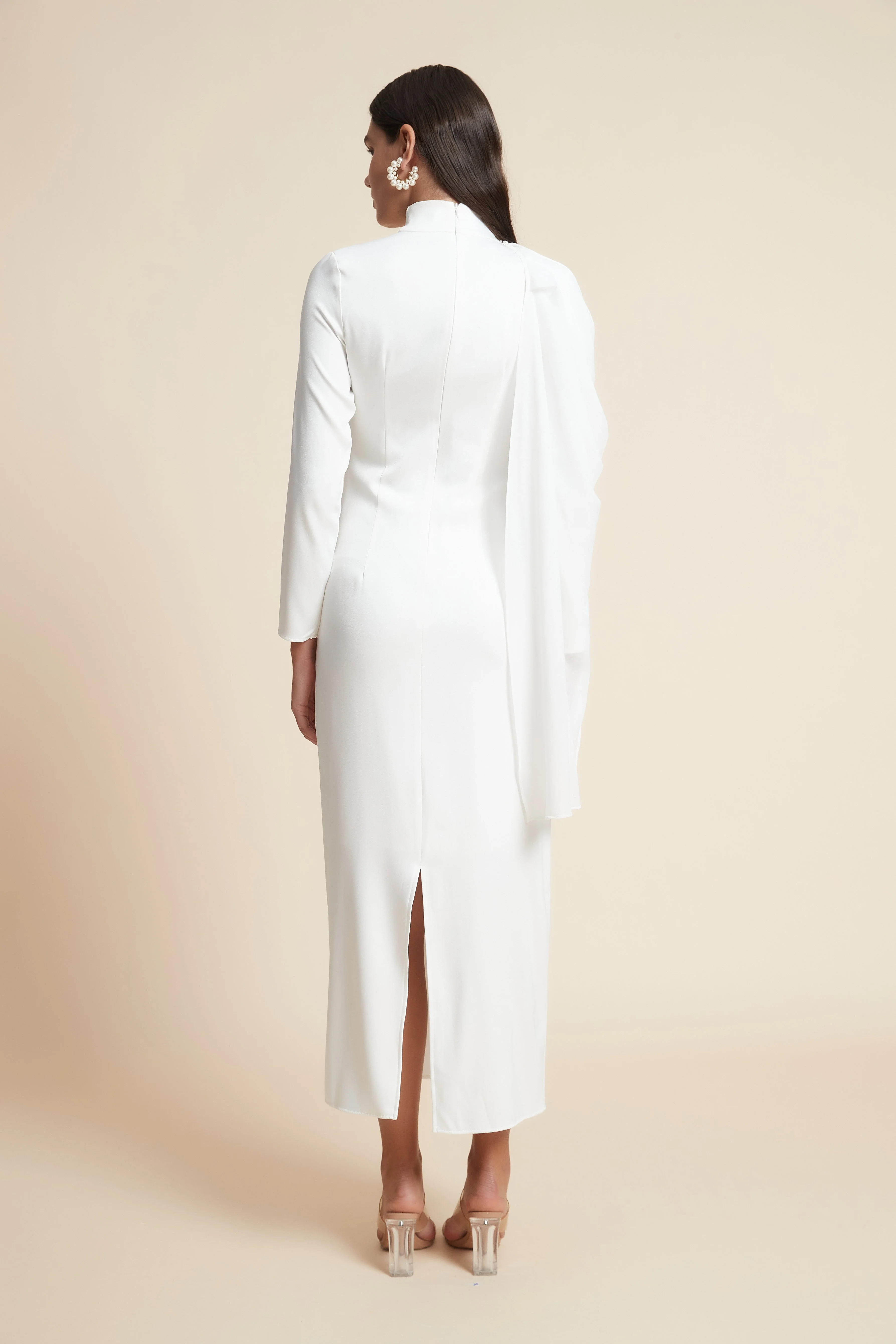 High Neck Long Sleeve Midi Dress - Image 4