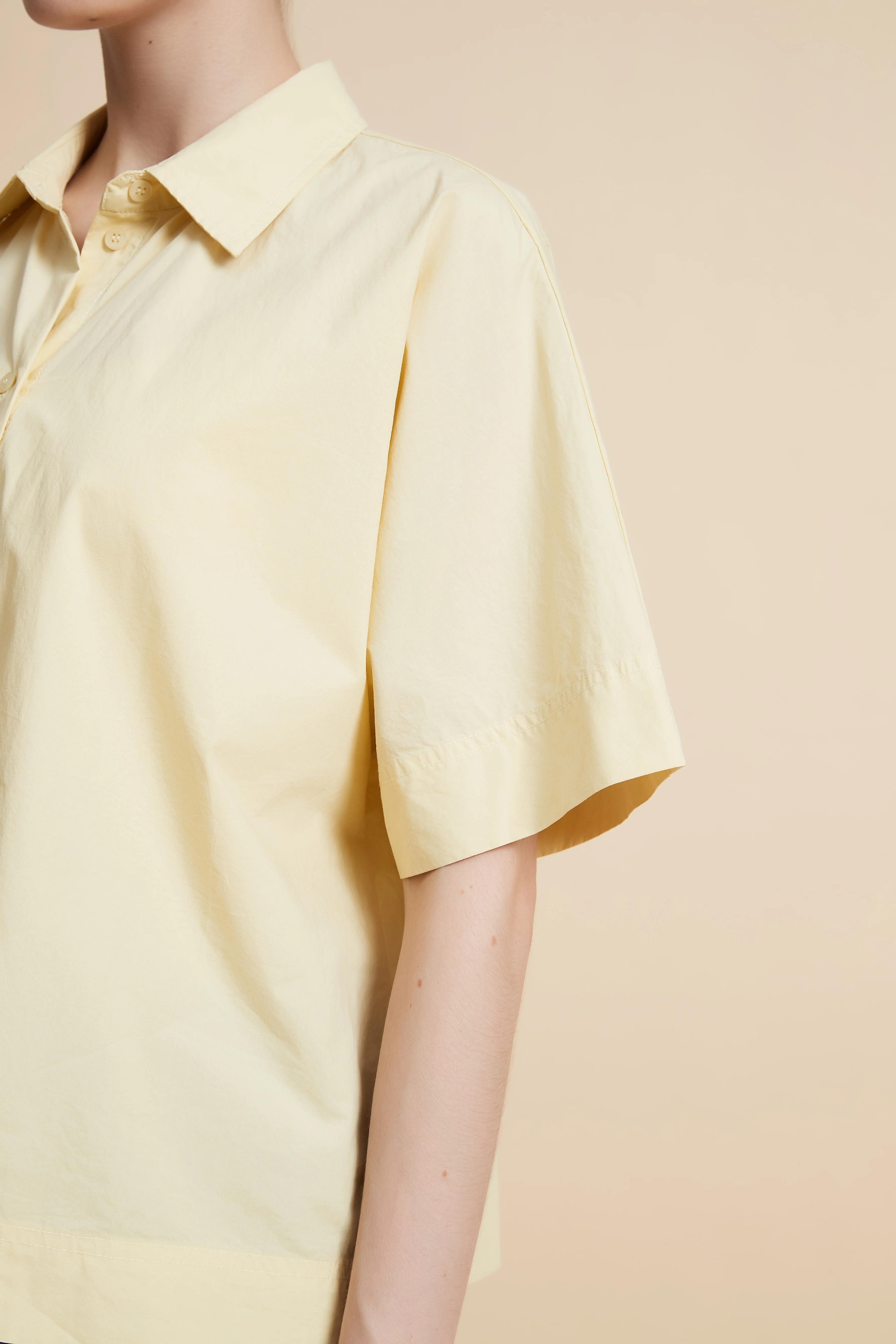 Solid Half Sleeve Blouse with Front Buttons - Image 4