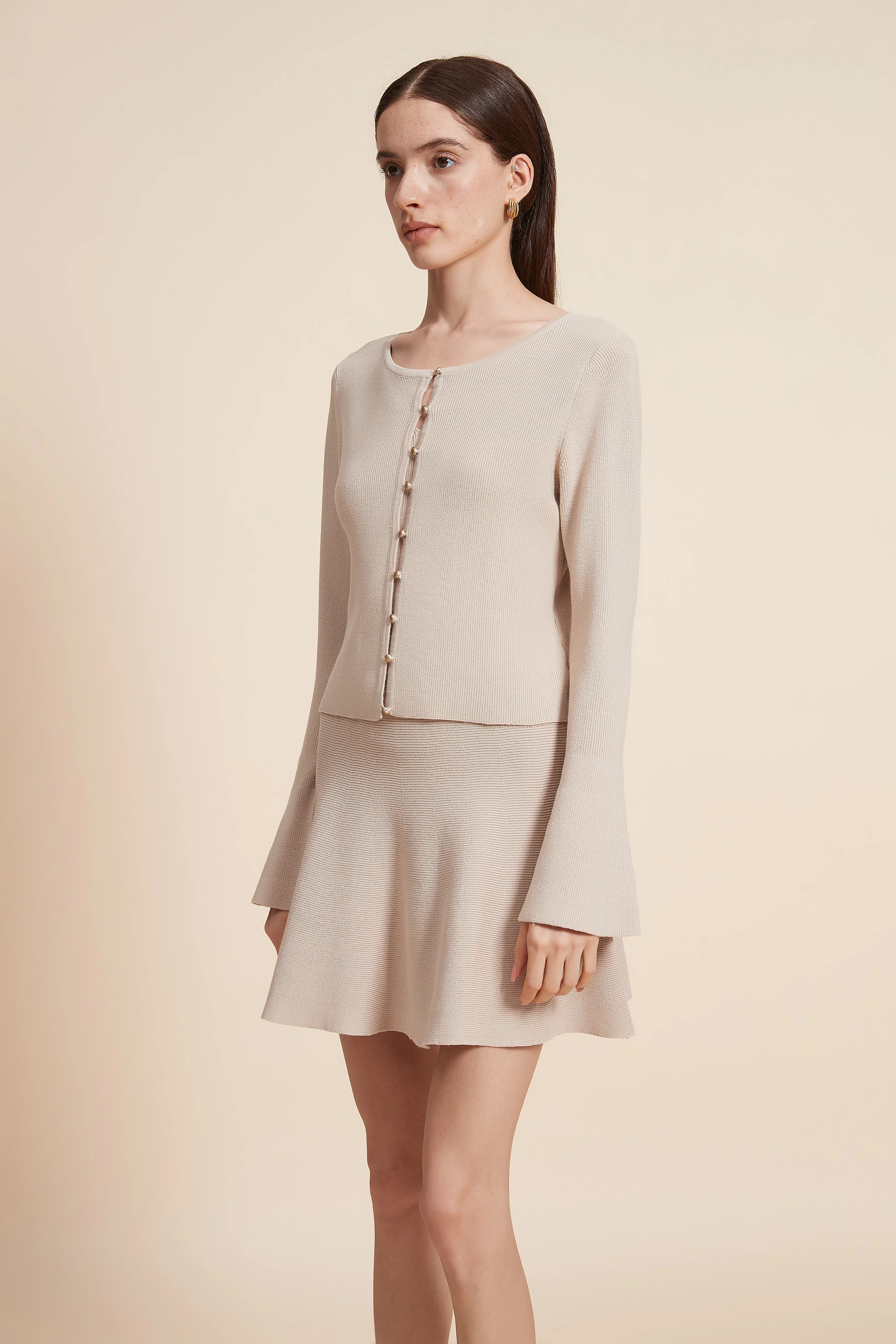 Plain Long Sleeve Short Cardigan - Image 4
