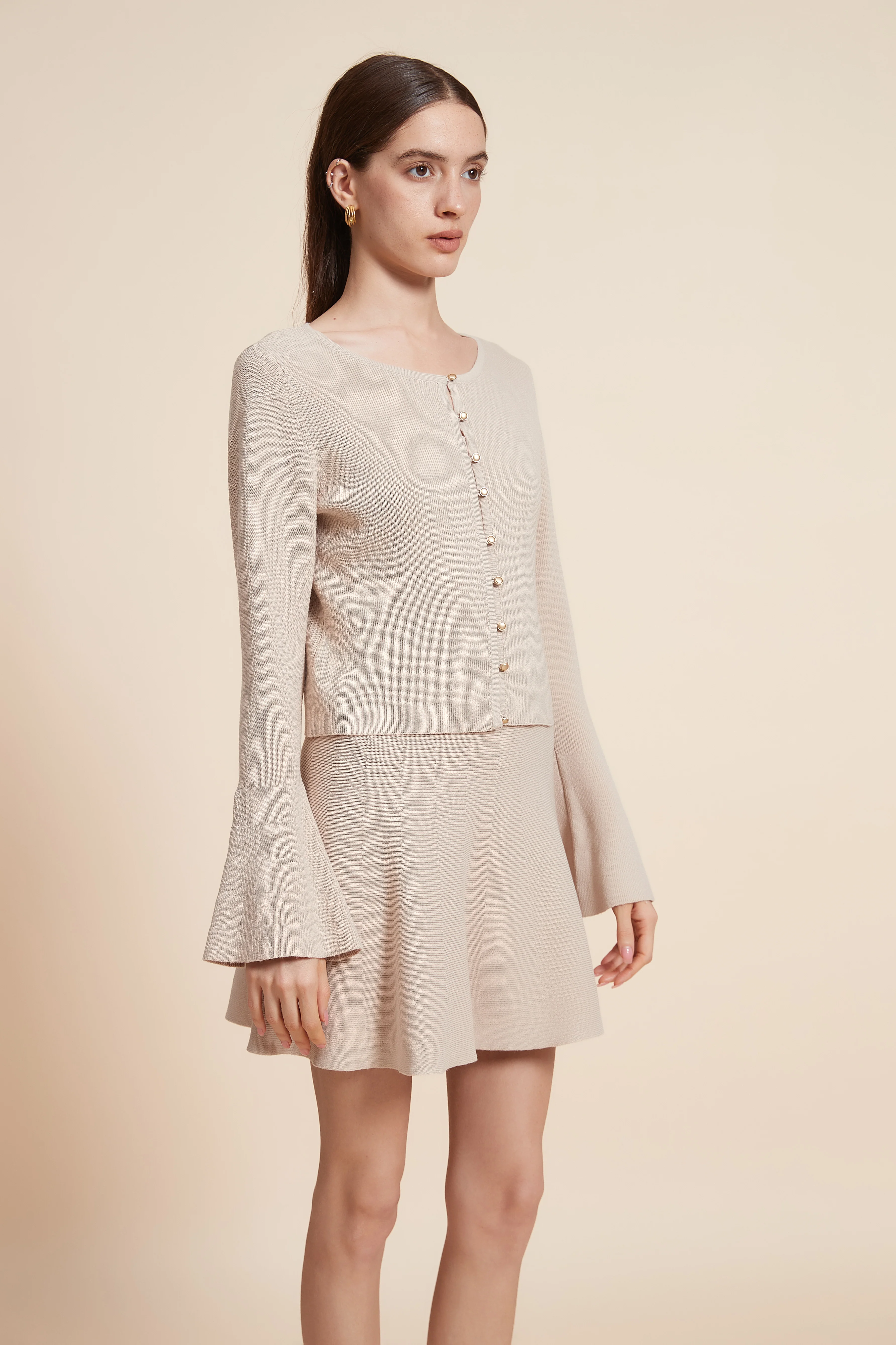 Plain Long Sleeve Short Cardigan - Image 5