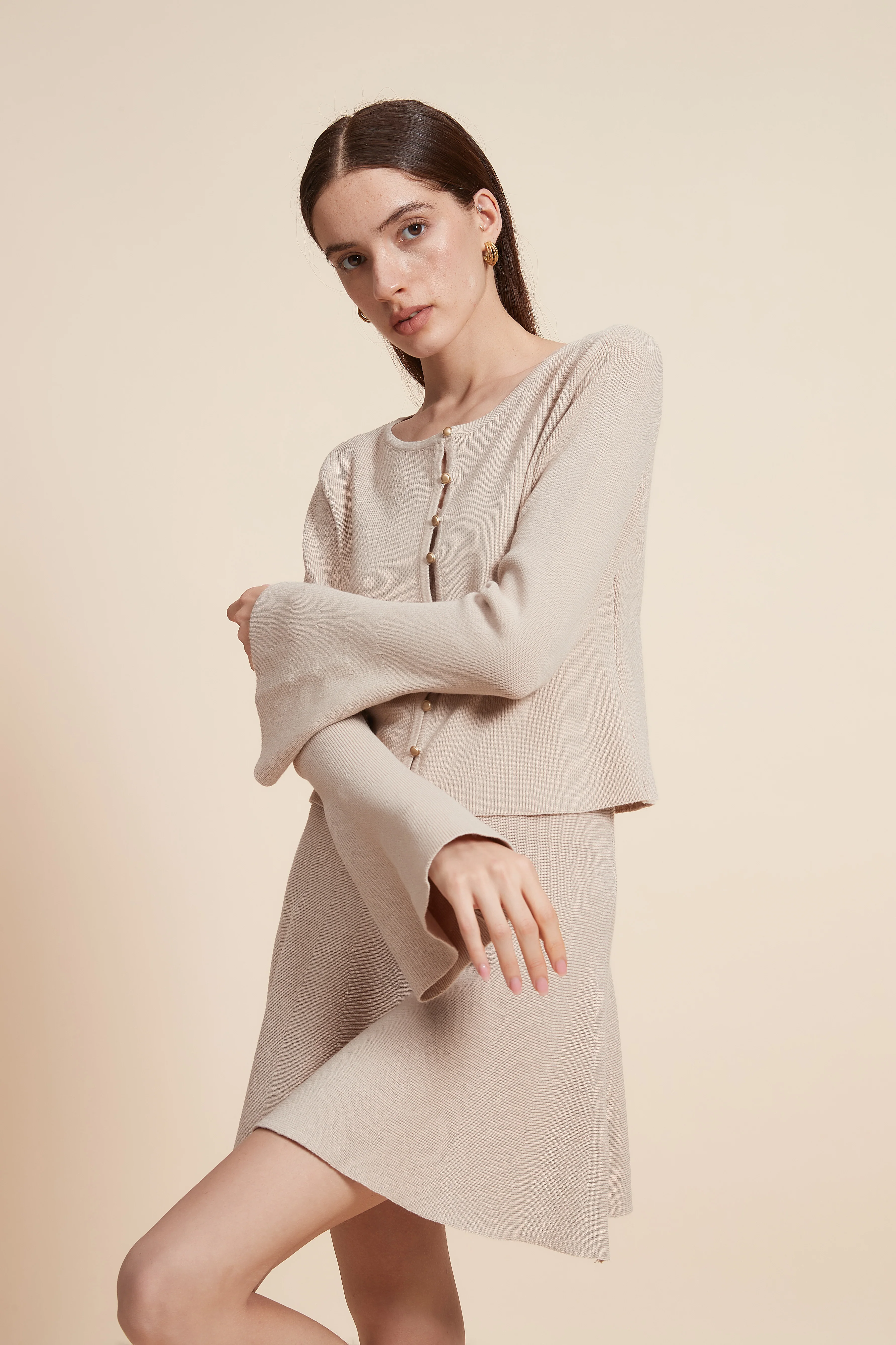 Plain Long Sleeve Short Cardigan - Image 8