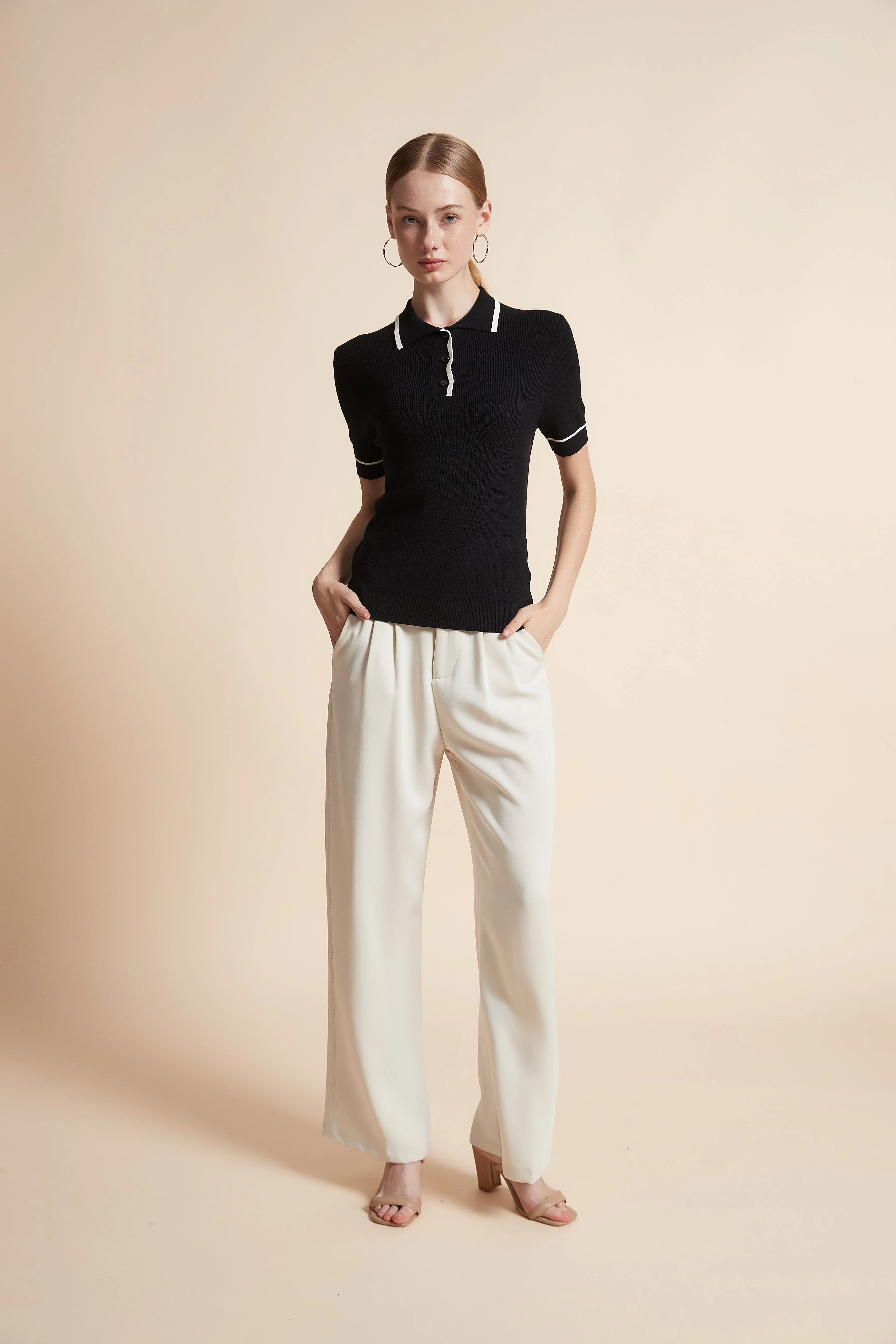 Woven Polo Top with Buttons - Image 12