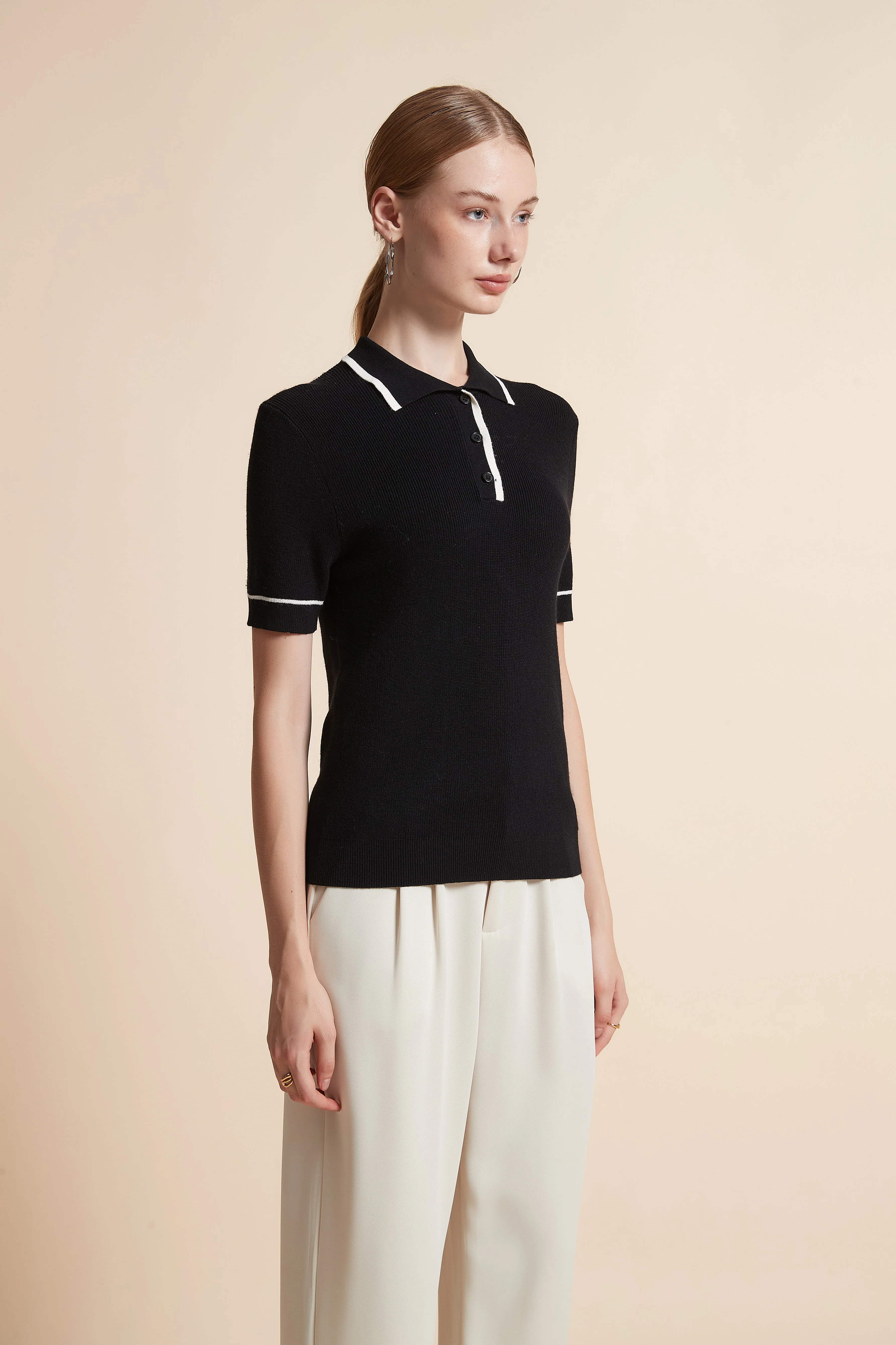 Woven Polo Top with Buttons - Image 15