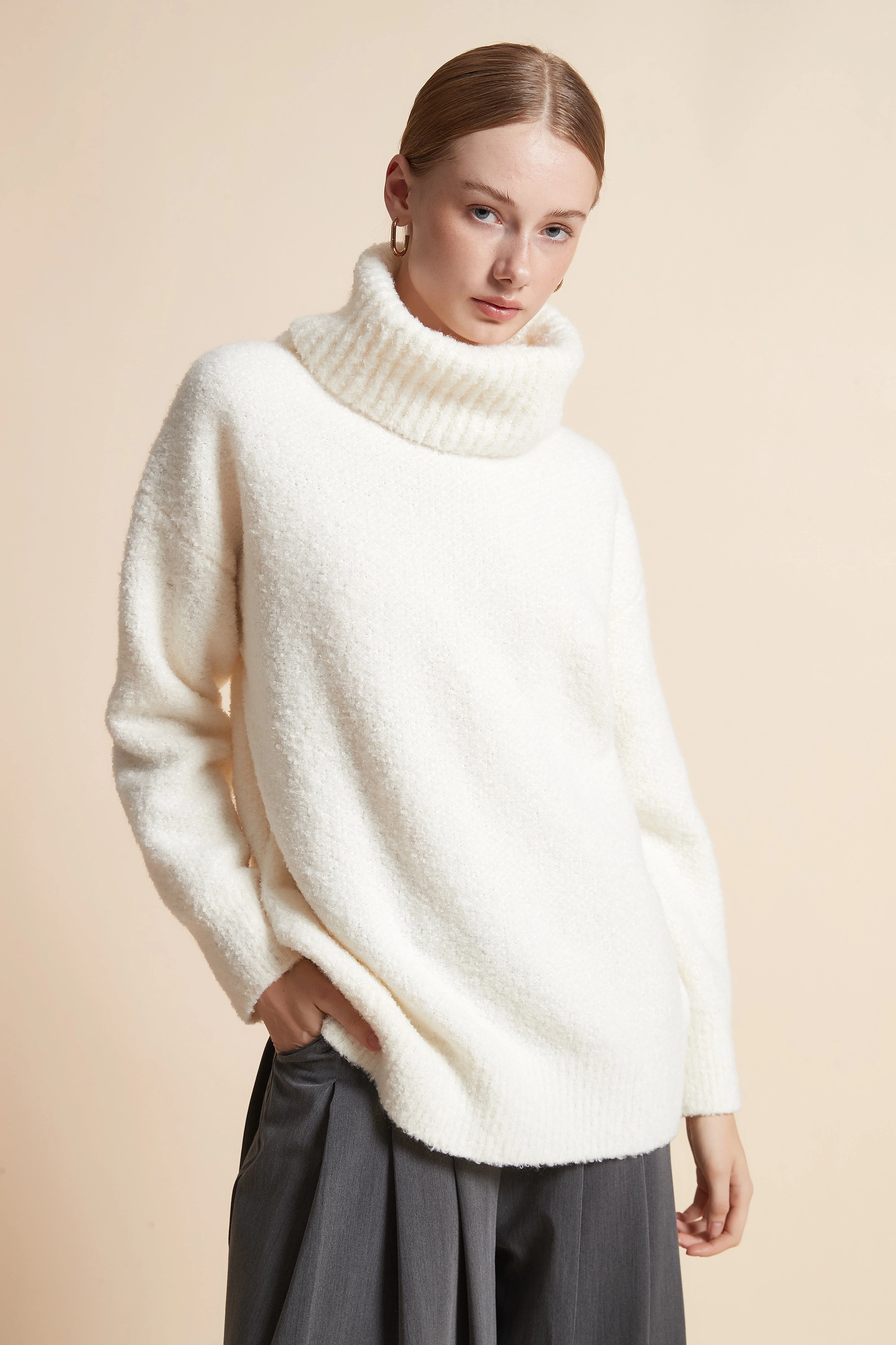 Oversized Solid Long-Sleeve Top