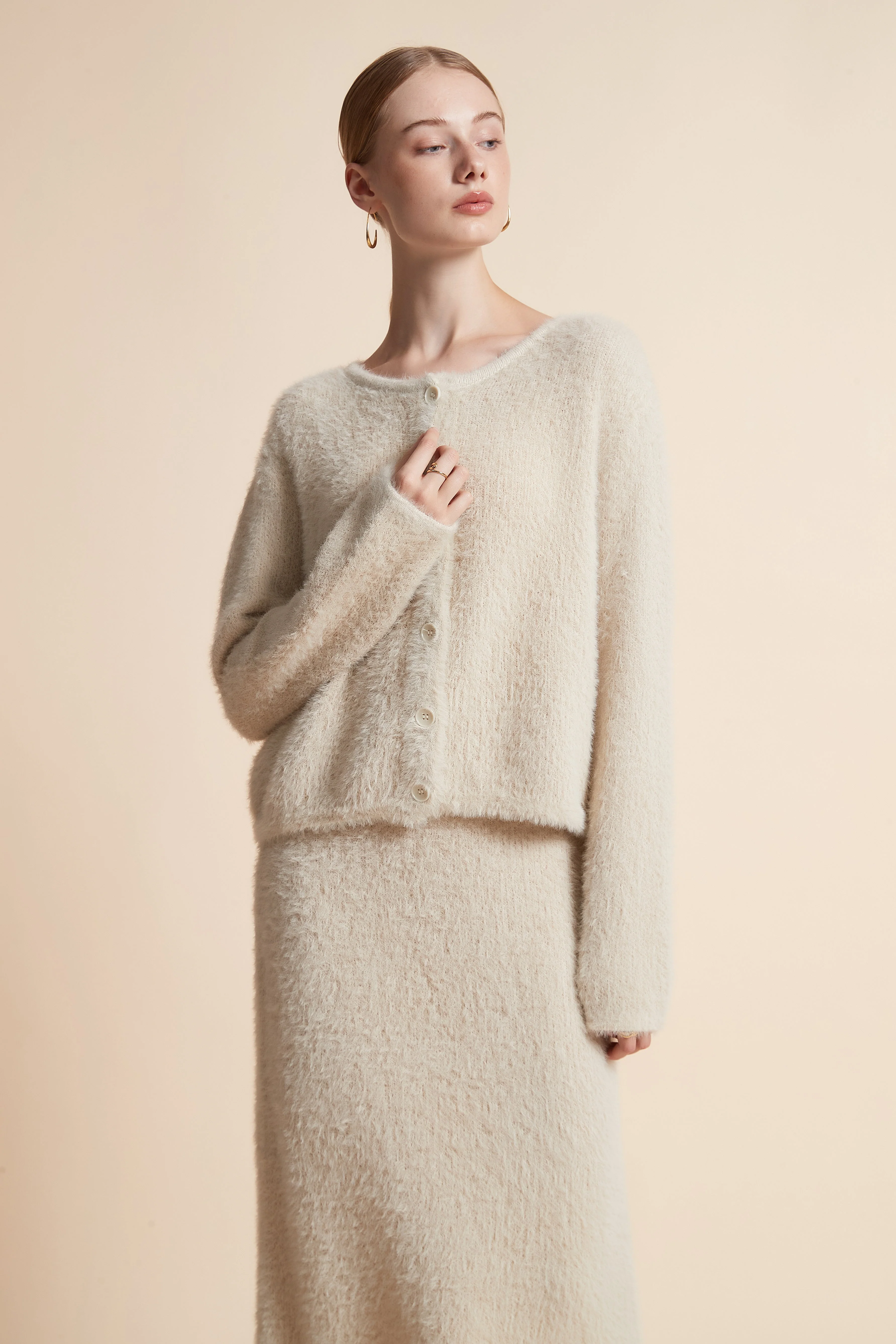 Solid Fur Cardigan