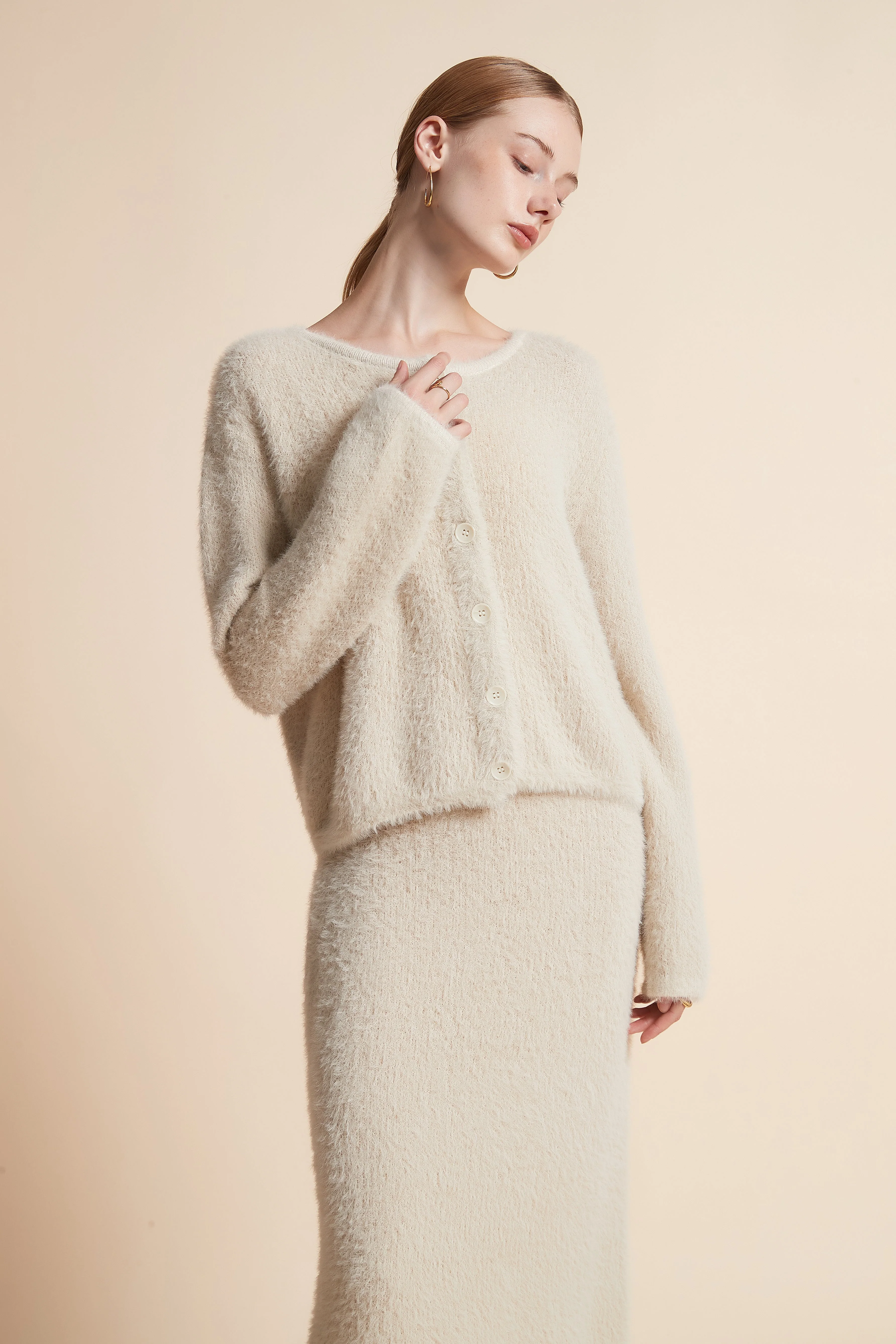 Solid Fur Cardigan - Image 2