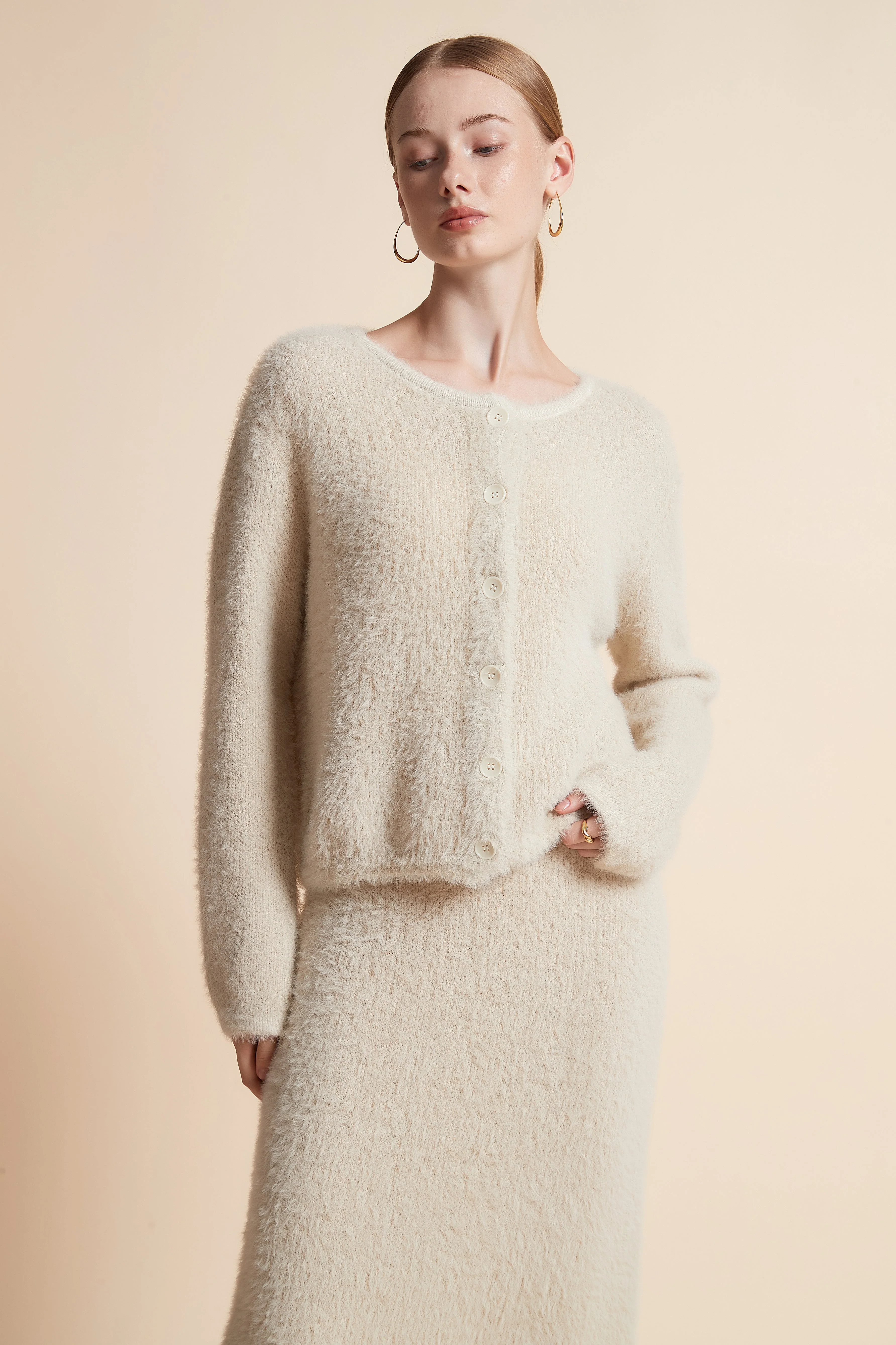 Solid Fur Cardigan - Image 3