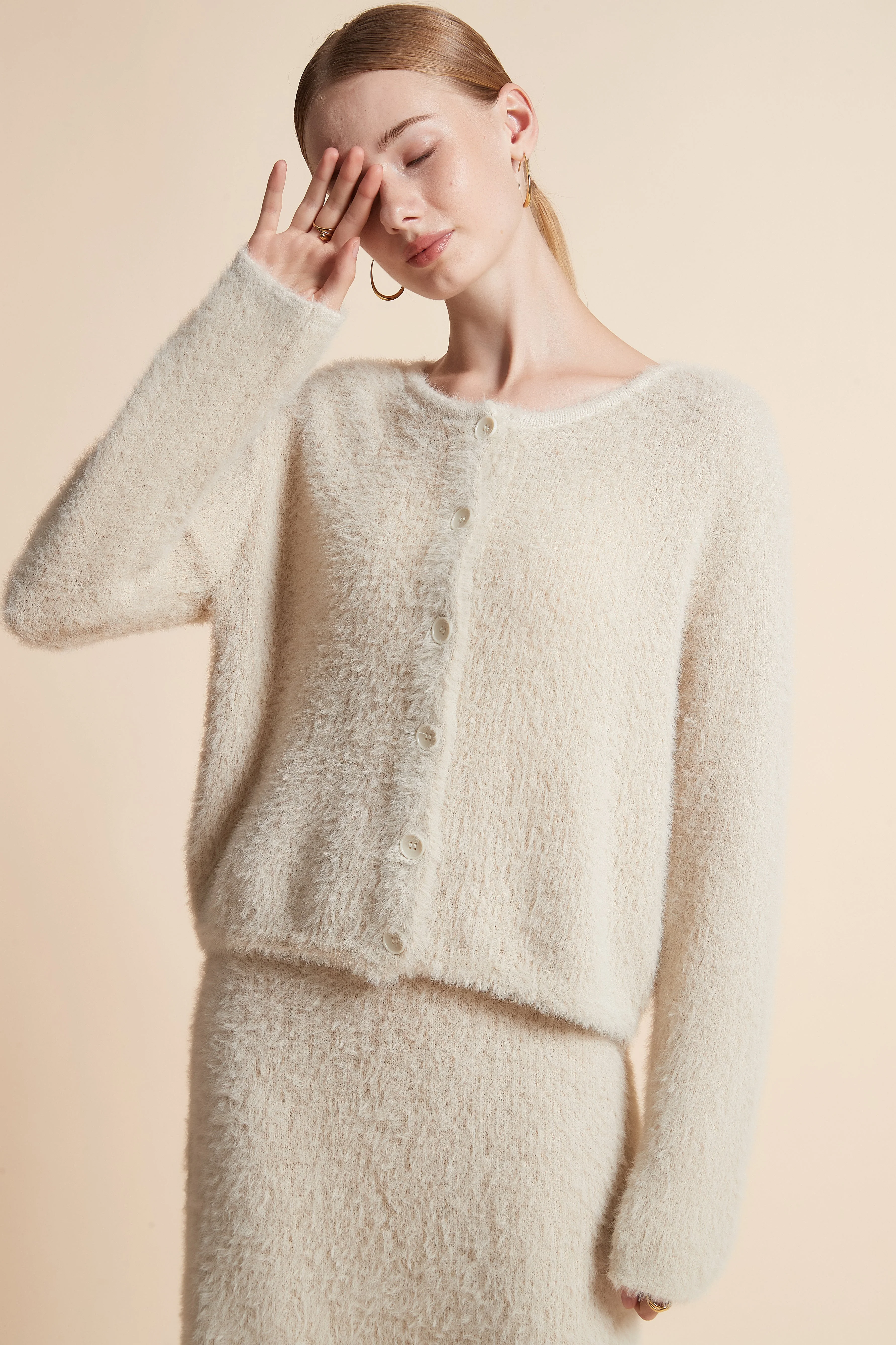 Solid Fur Cardigan - Image 4