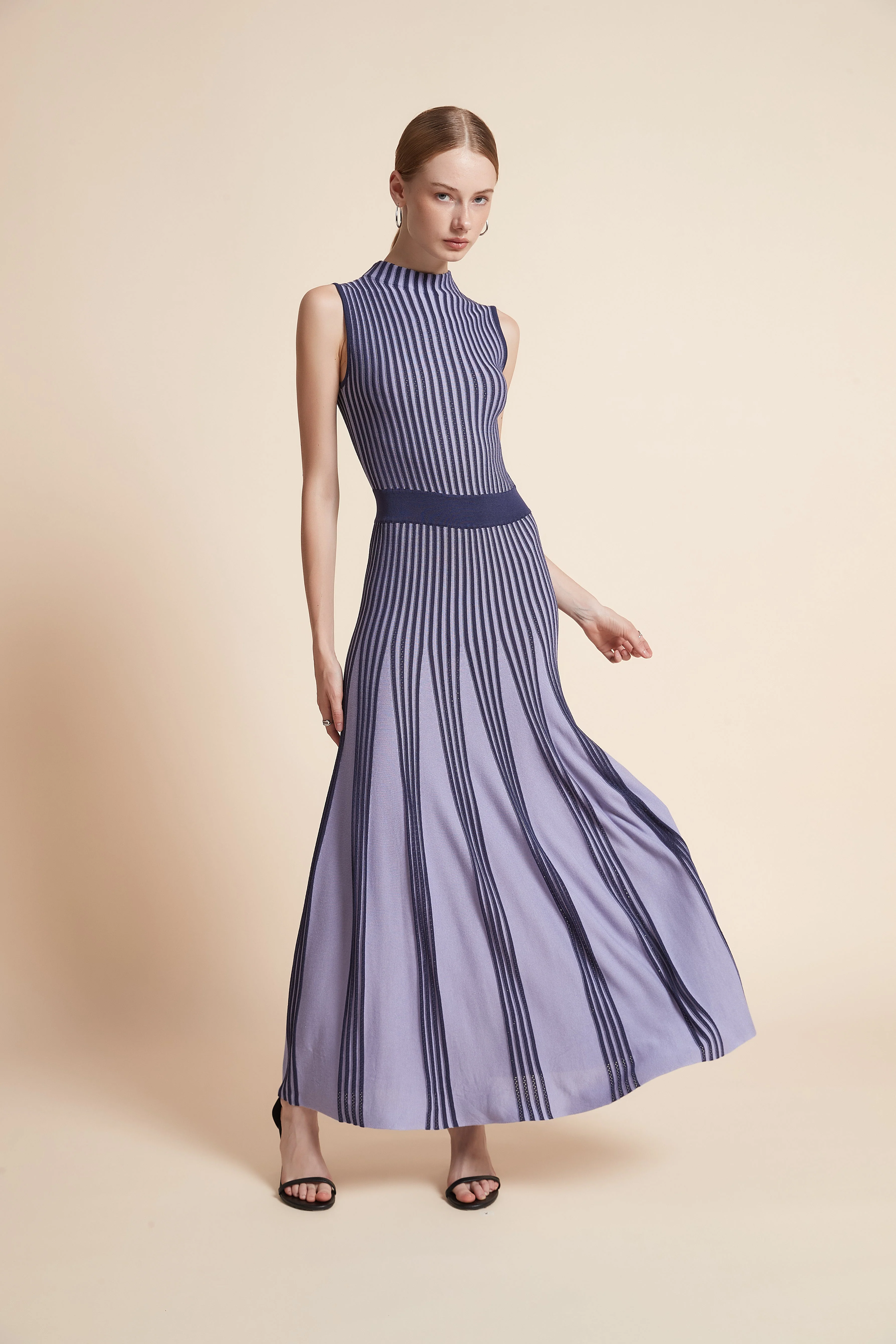 Striped Sleeveless Maxi Dress