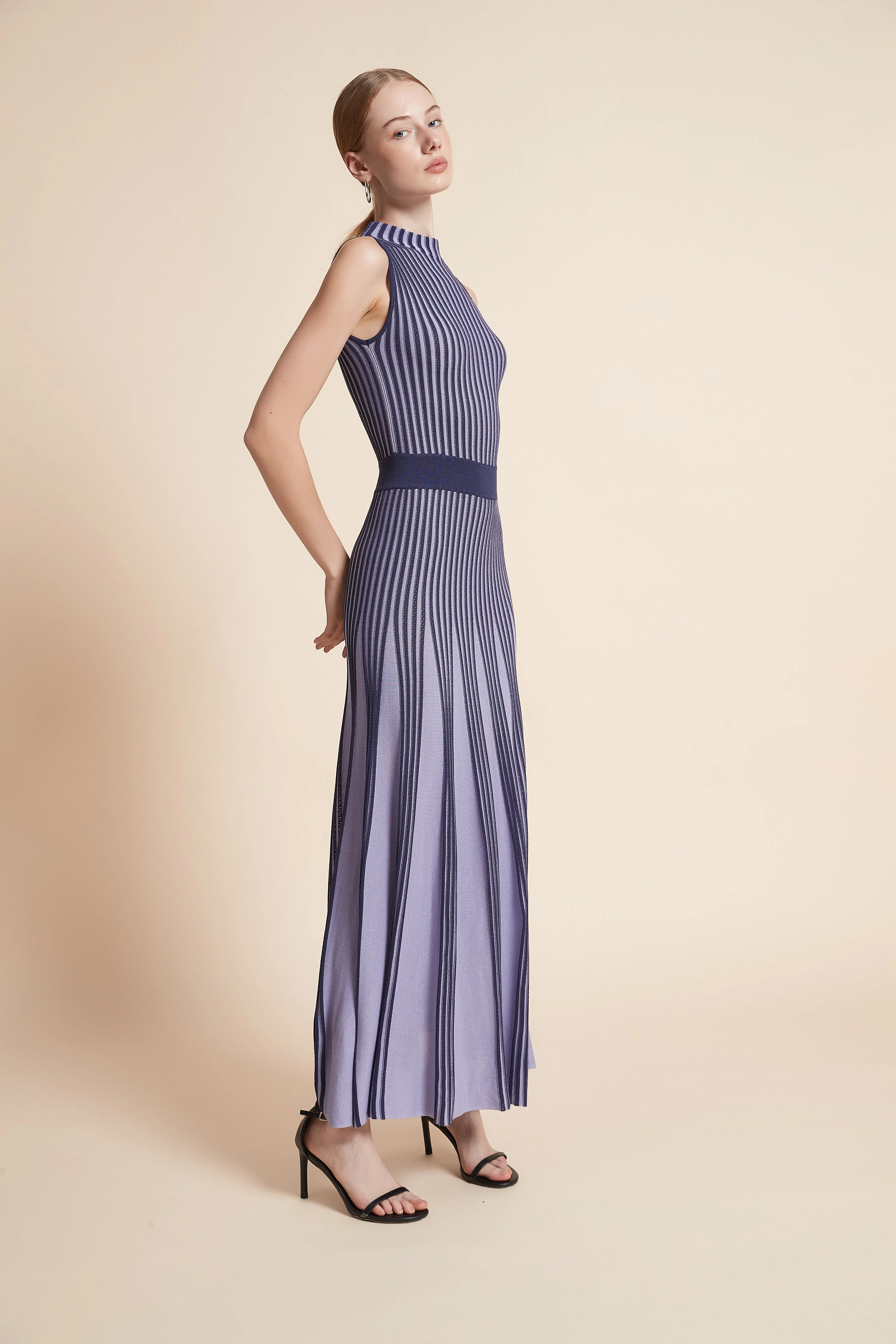 Striped Sleeveless Maxi Dress - Image 3