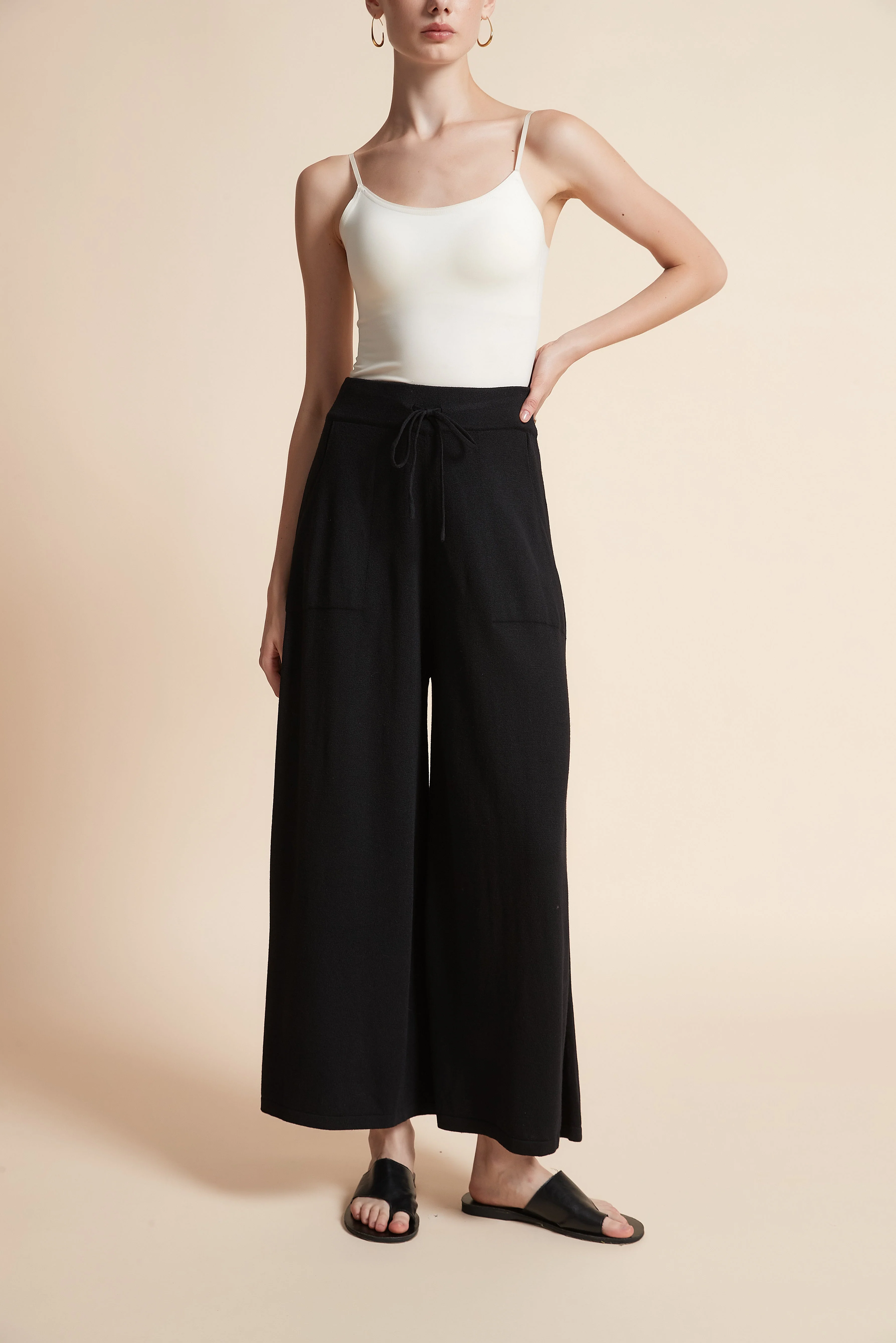 Wide-Leg Pants with Pockets - Image 2