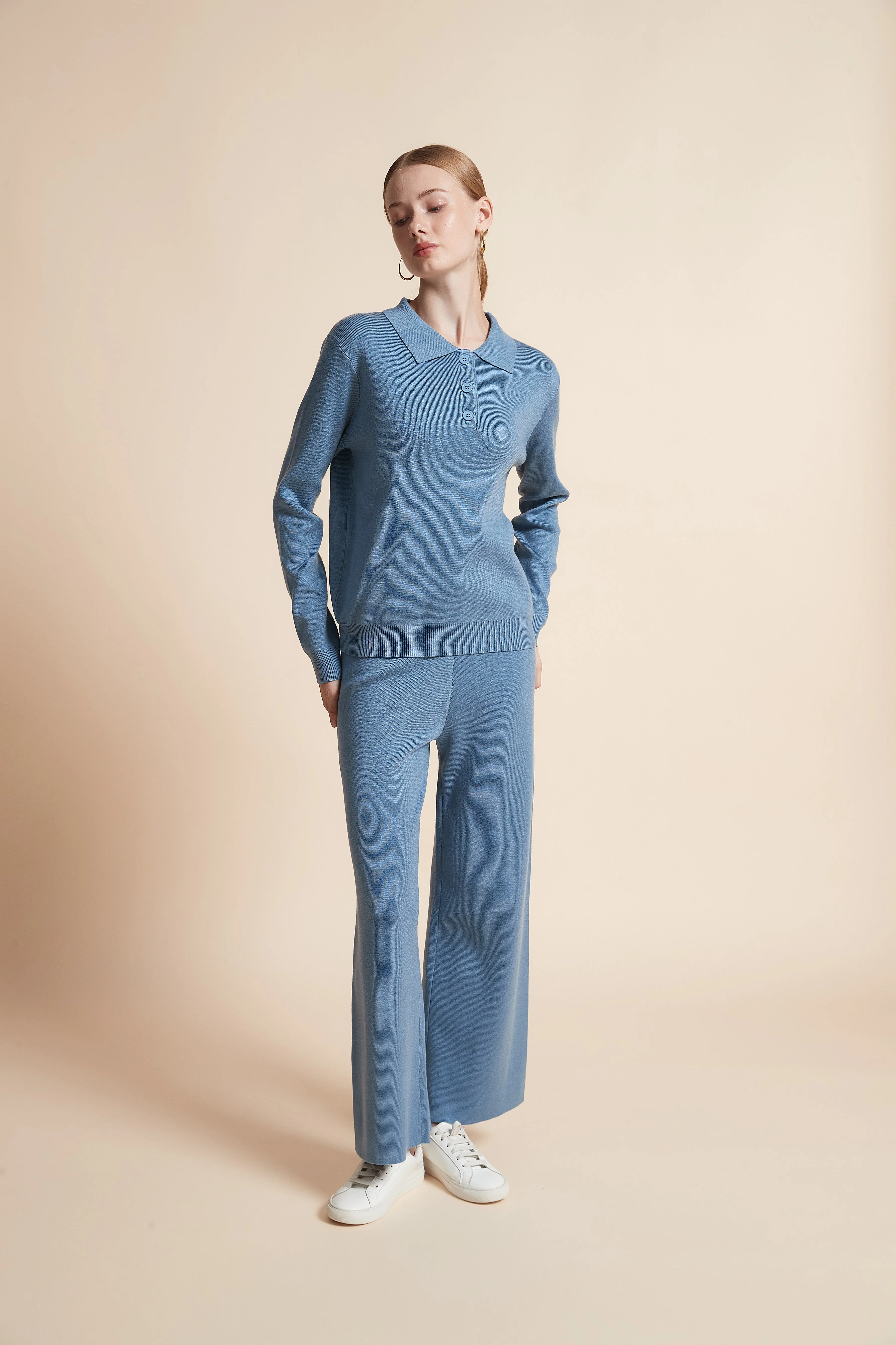 Knitted Polo Long-Sleeve Top - Image 4