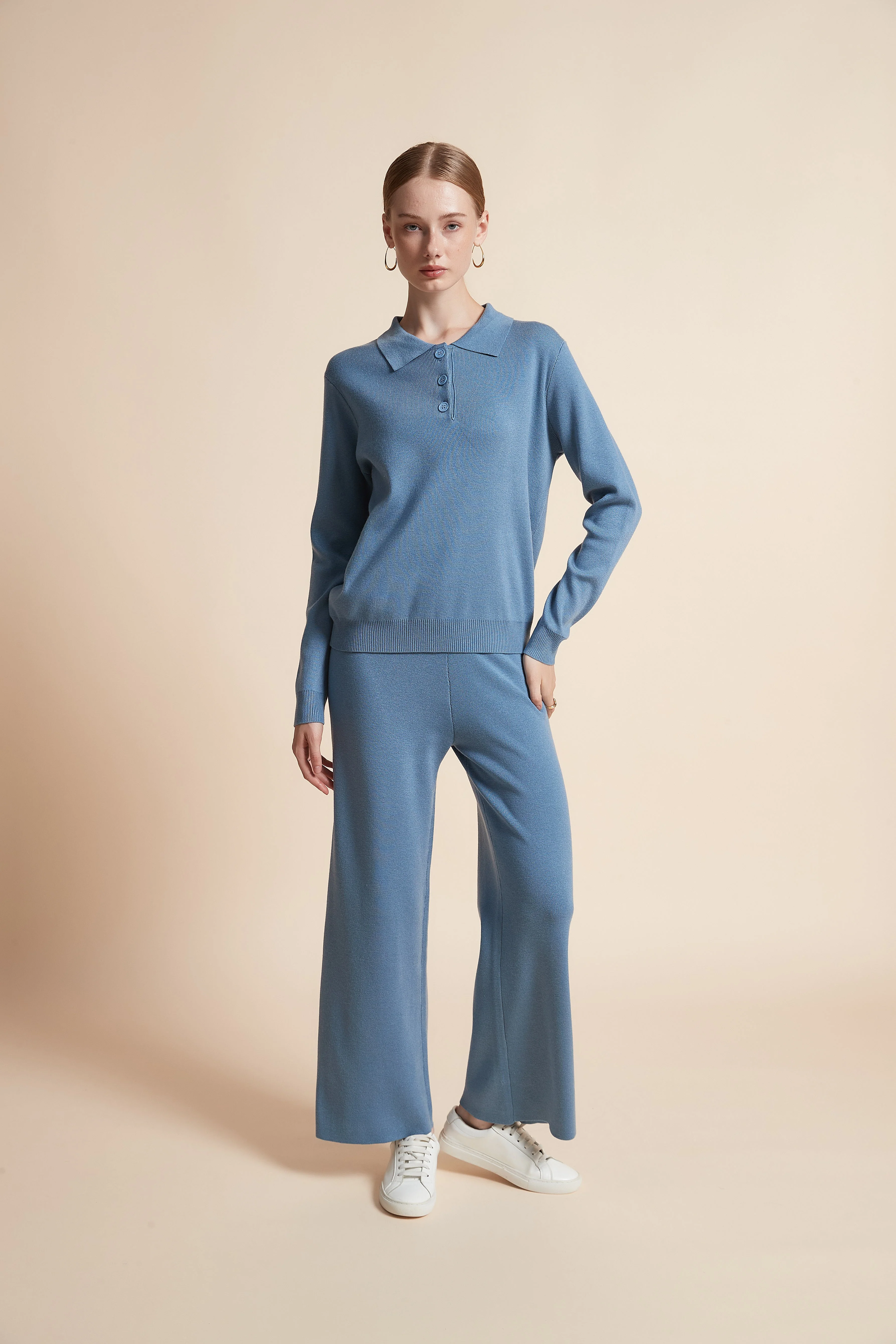 Knitted Polo Long-Sleeve Top - Image 5
