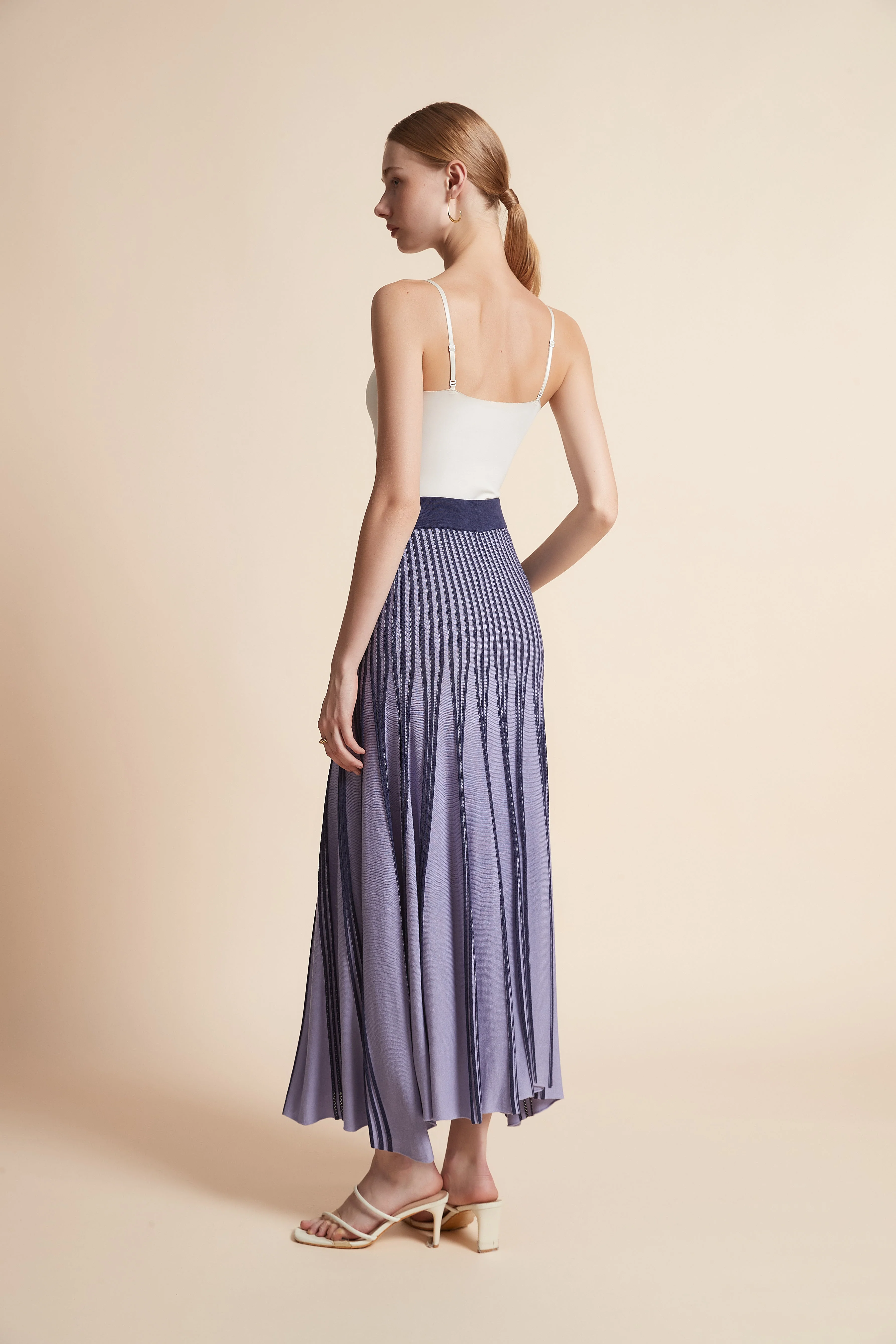 Striped Ribbed Maxi Skirt - Image 7