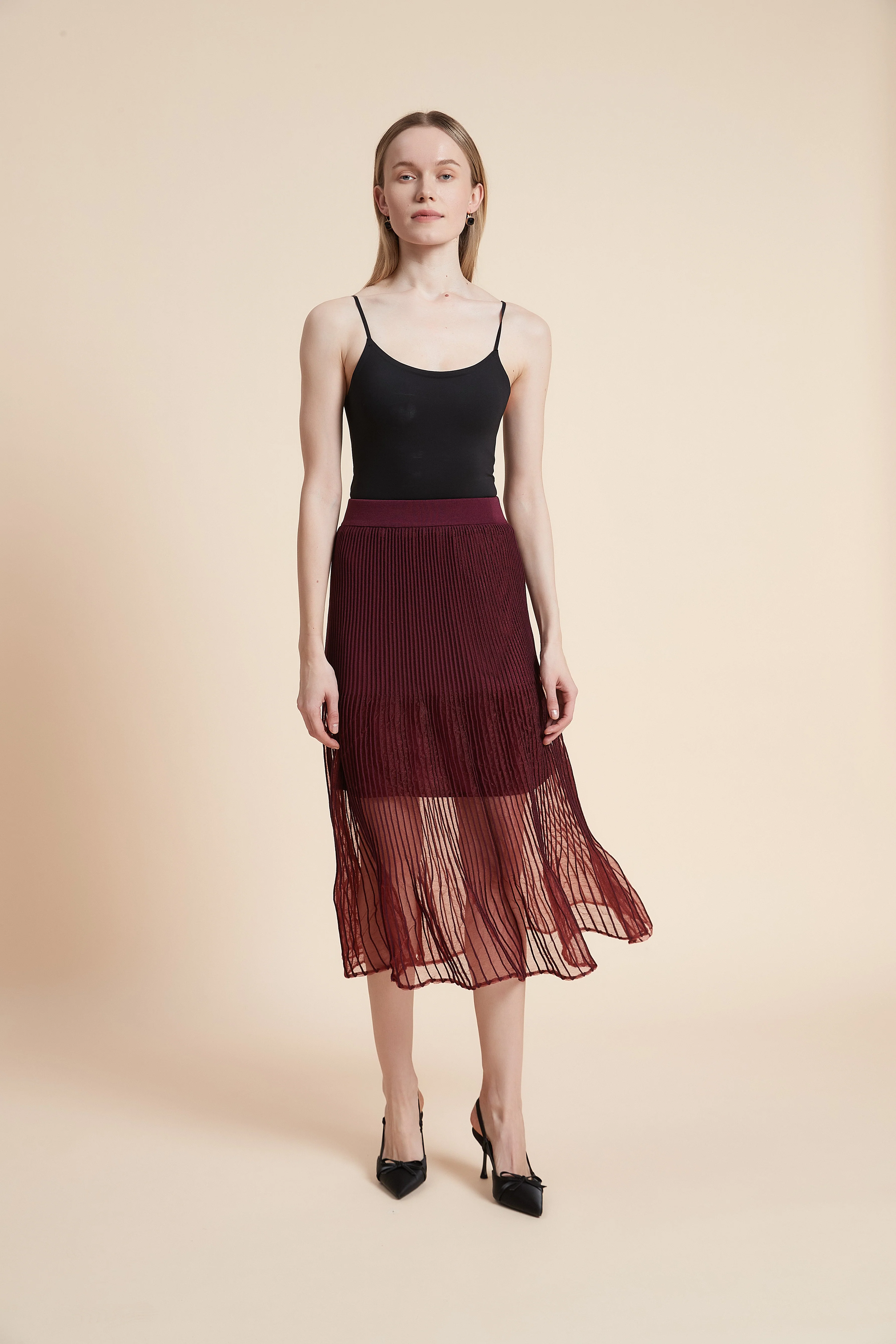 Ribbed Midi Skirt