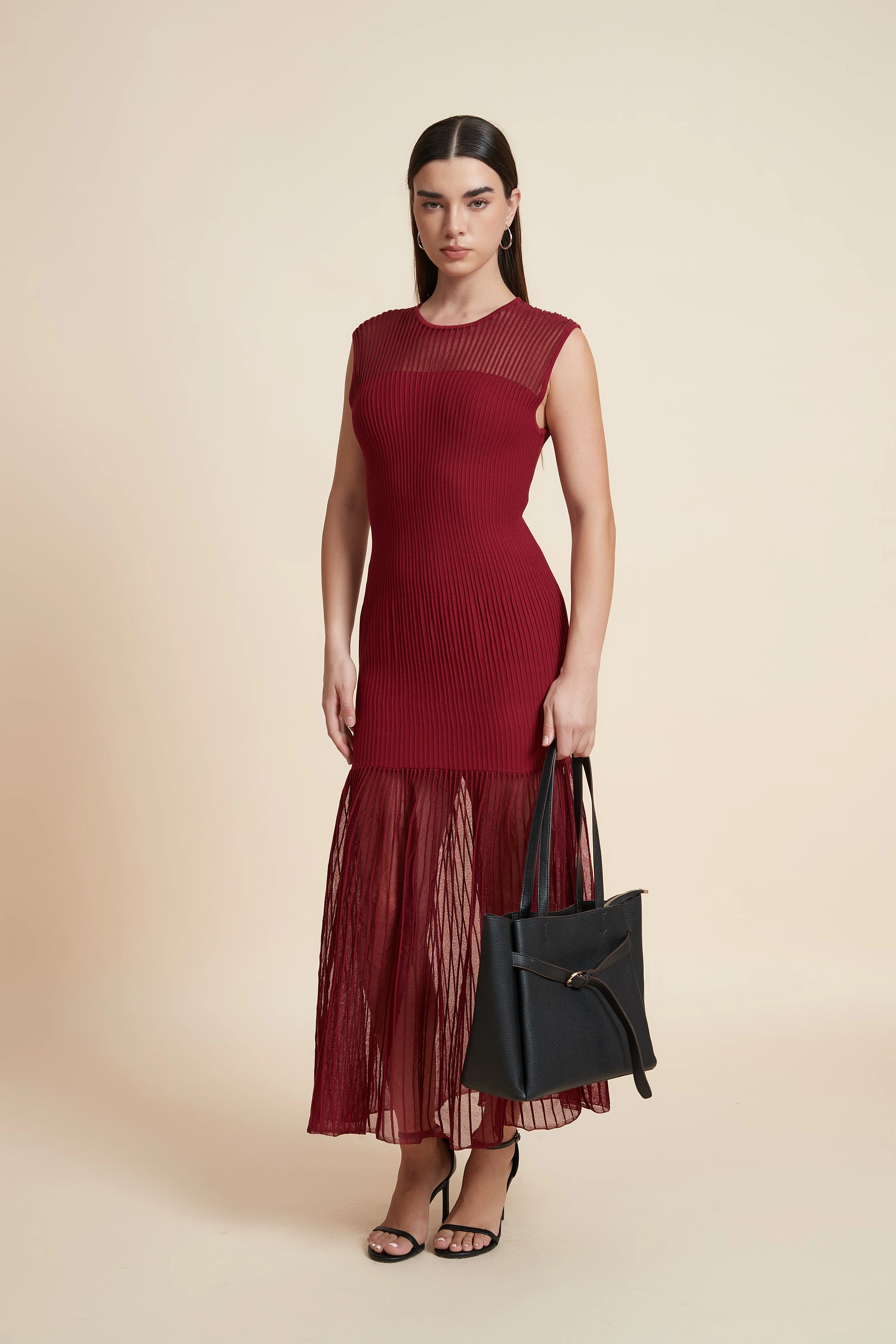 Plain Sleeveless Midi Dress - Image 5