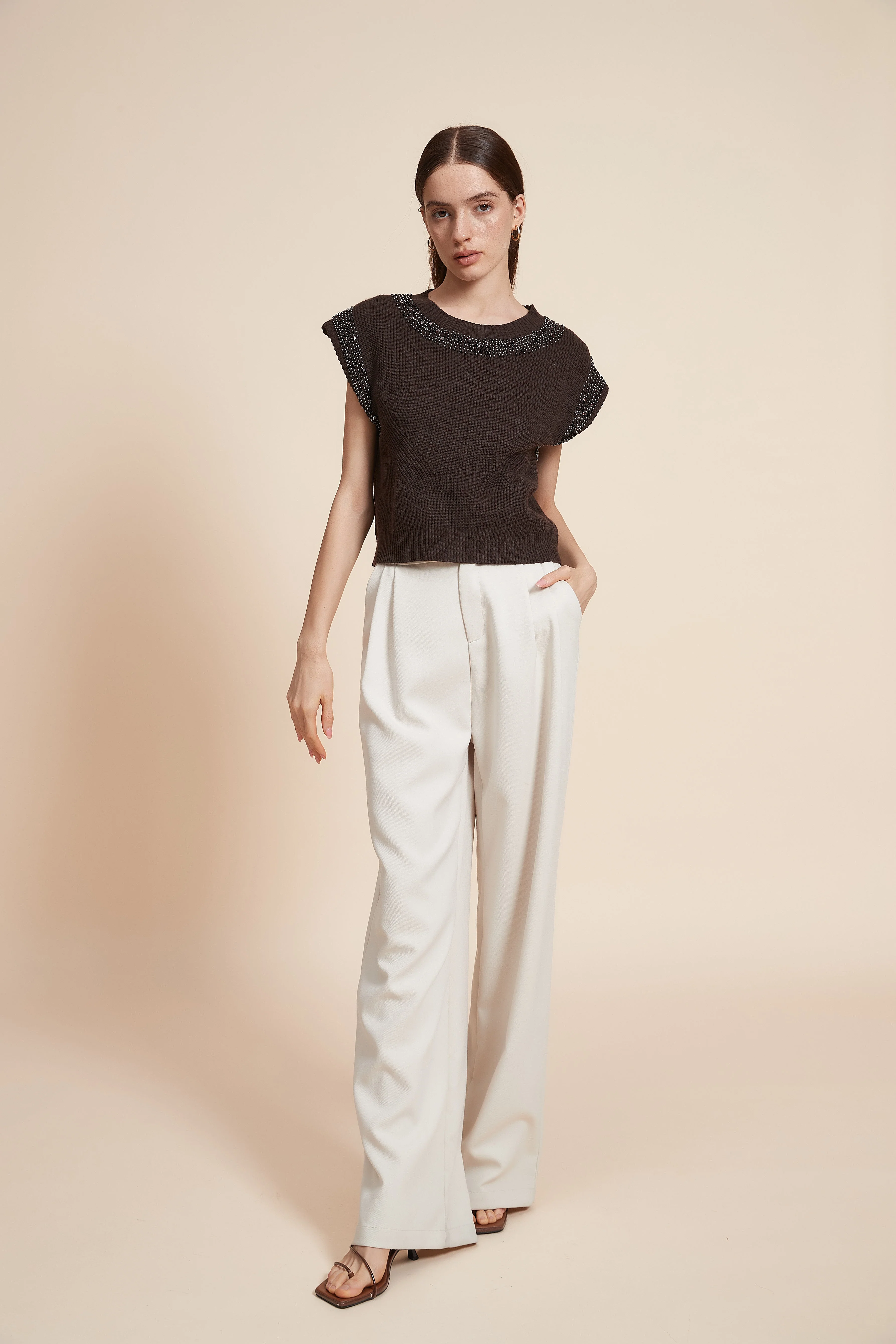 Embroidered Sleeveless Sweater - Image 2