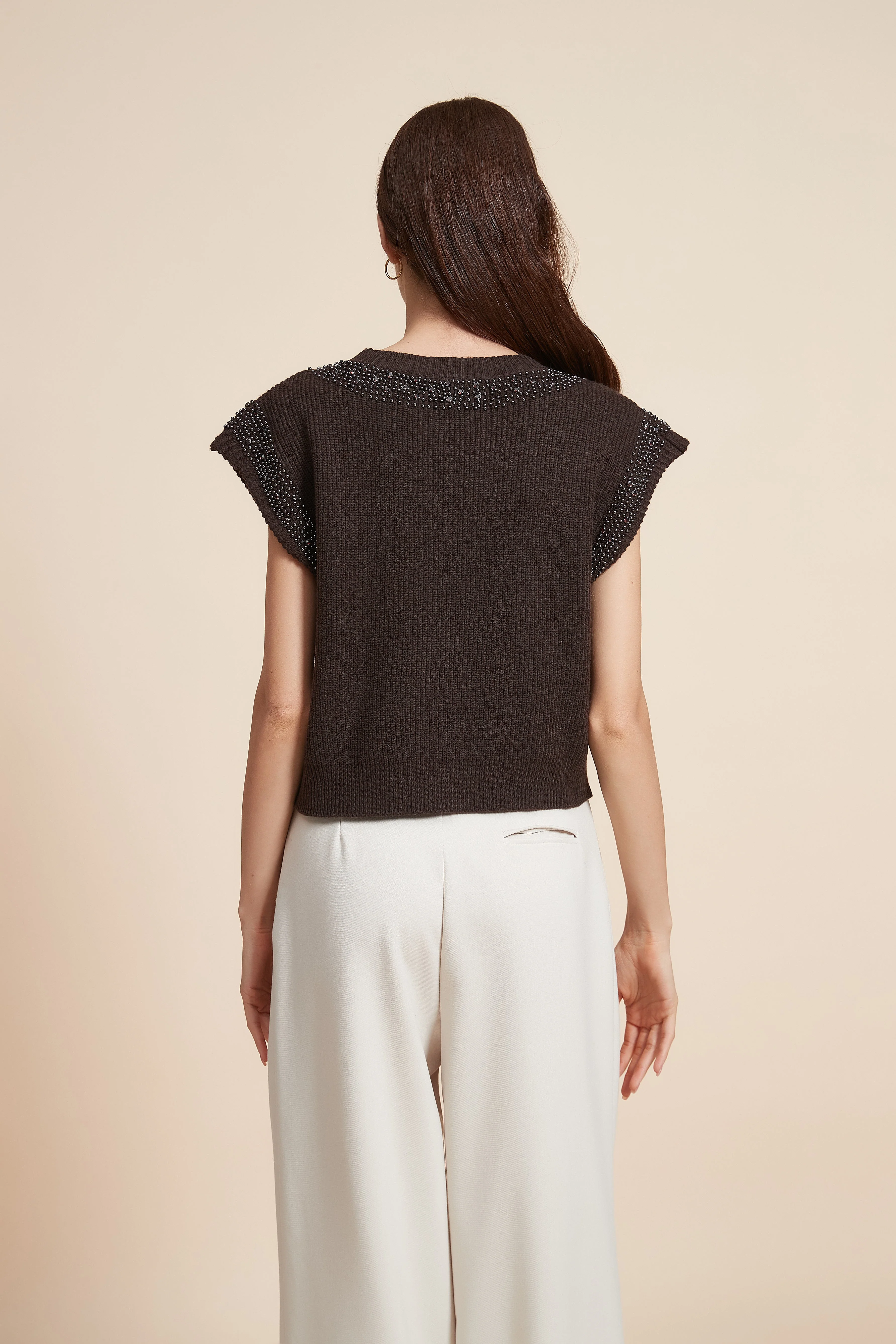 Embroidered Sleeveless Sweater - Image 6