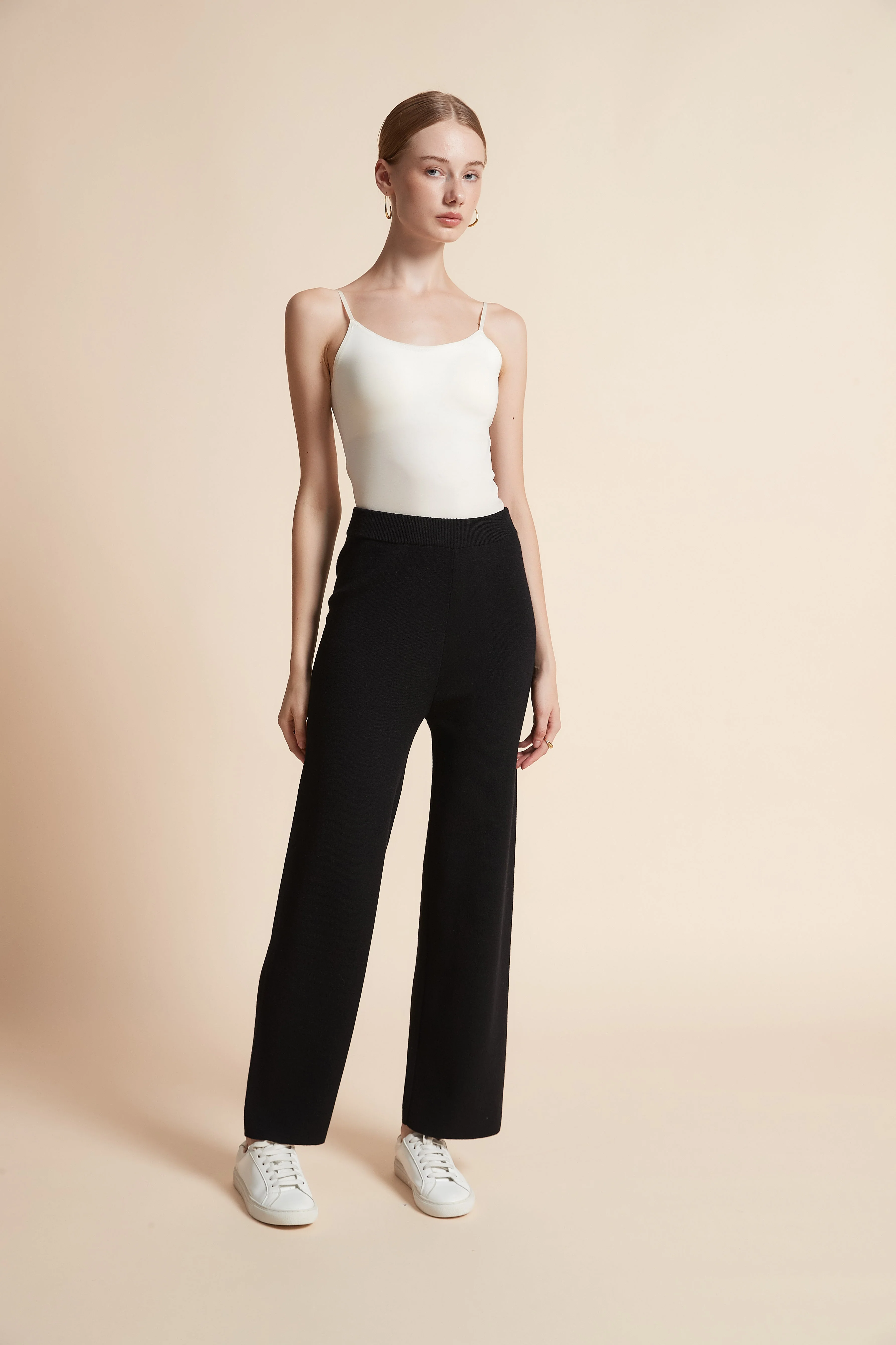 Solid Wide-Leg Pants