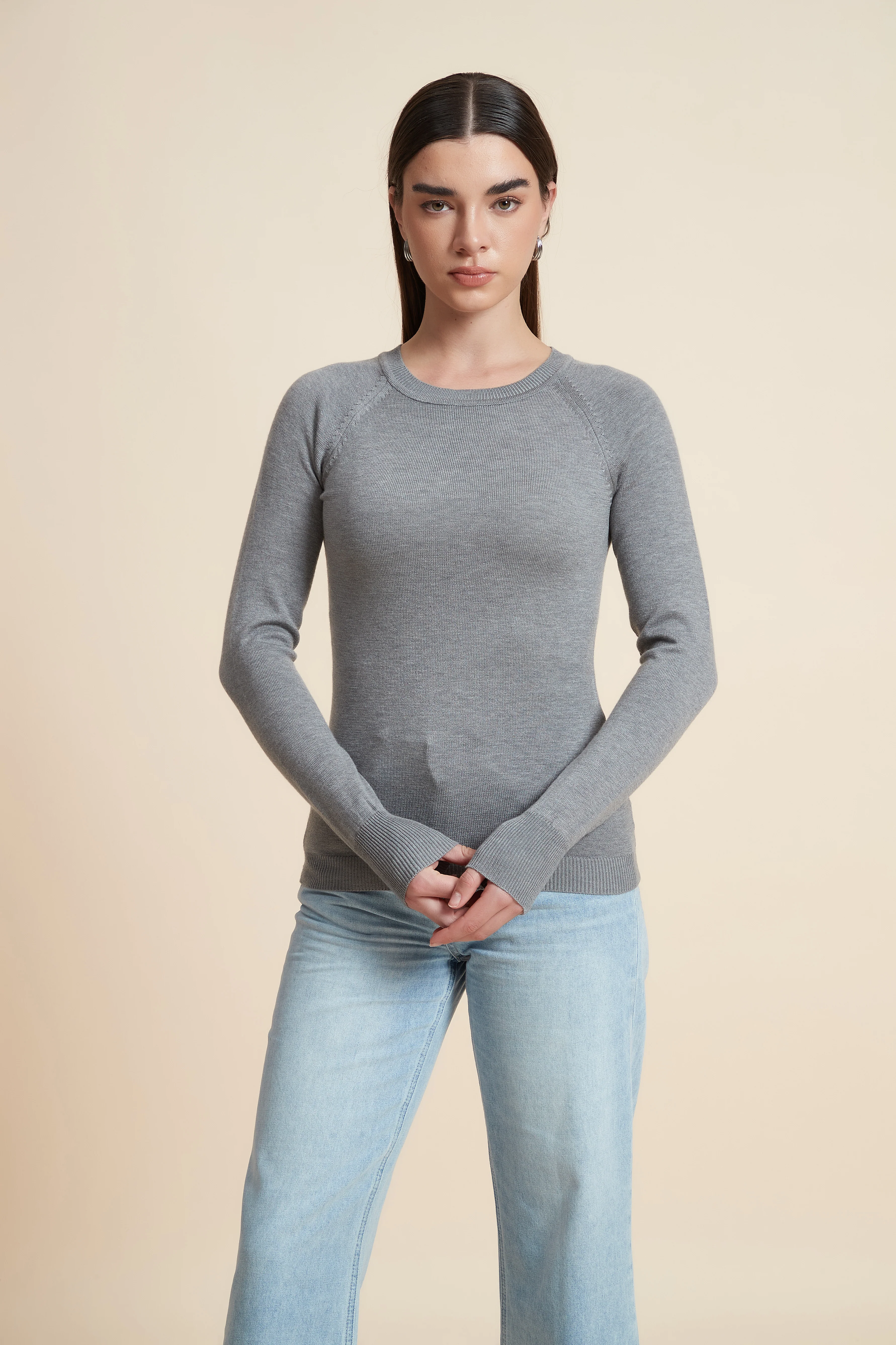 Solid Long Sleeve Blouse - Image 17