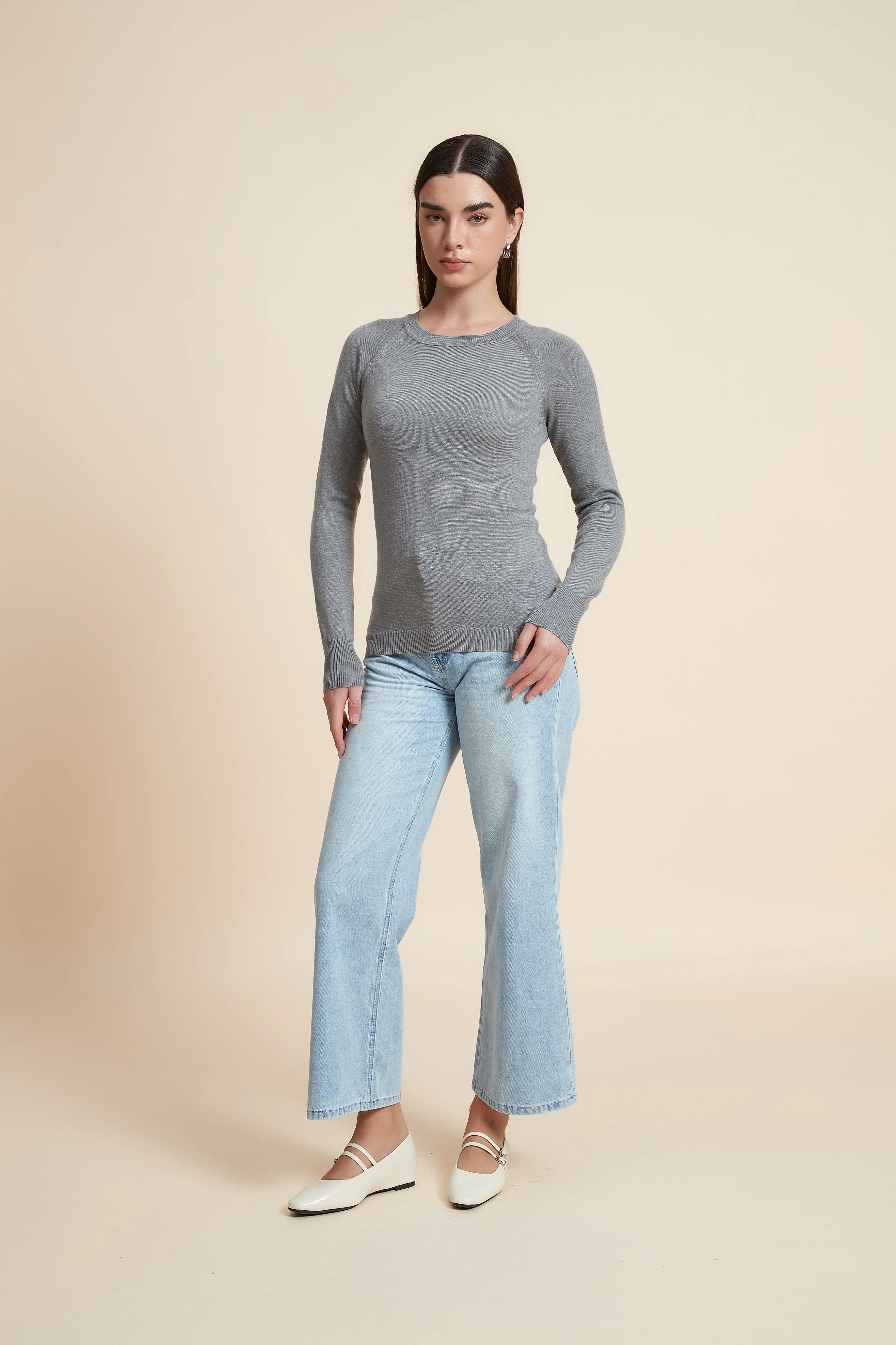 Solid Long Sleeve Blouse - Image 19
