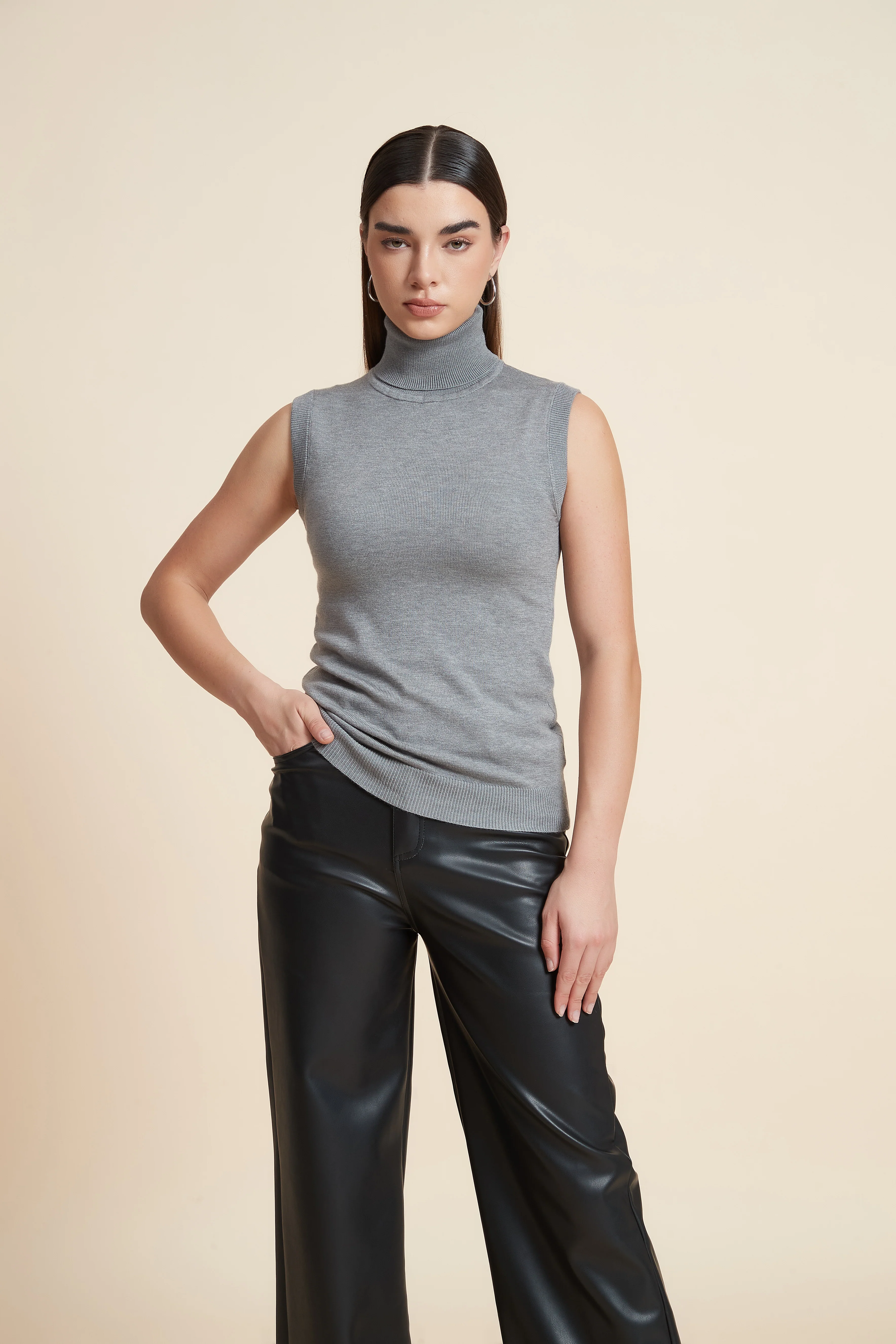 High Neck Sleeveless Blouse - Image 15