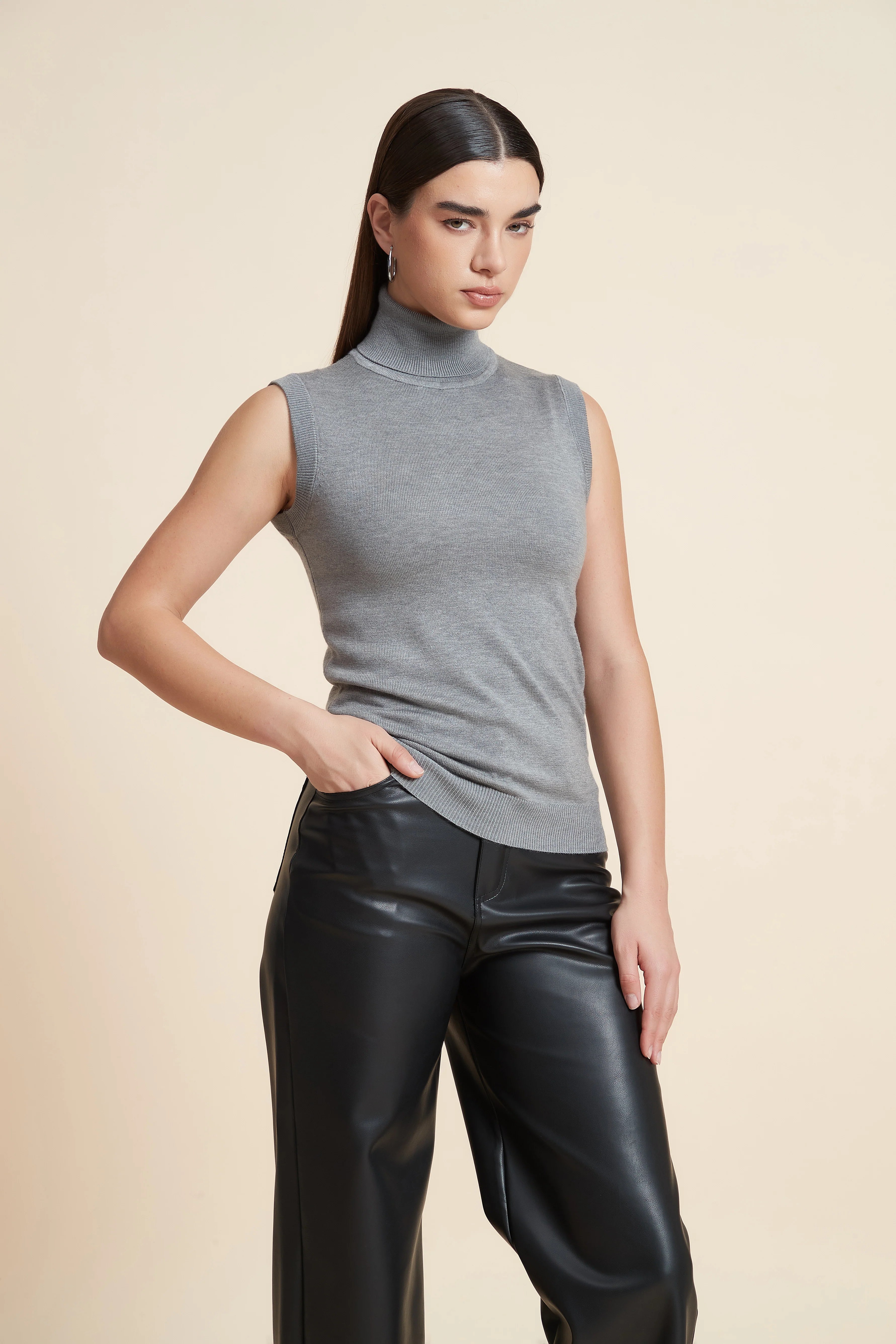 High Neck Sleeveless Blouse - Image 16