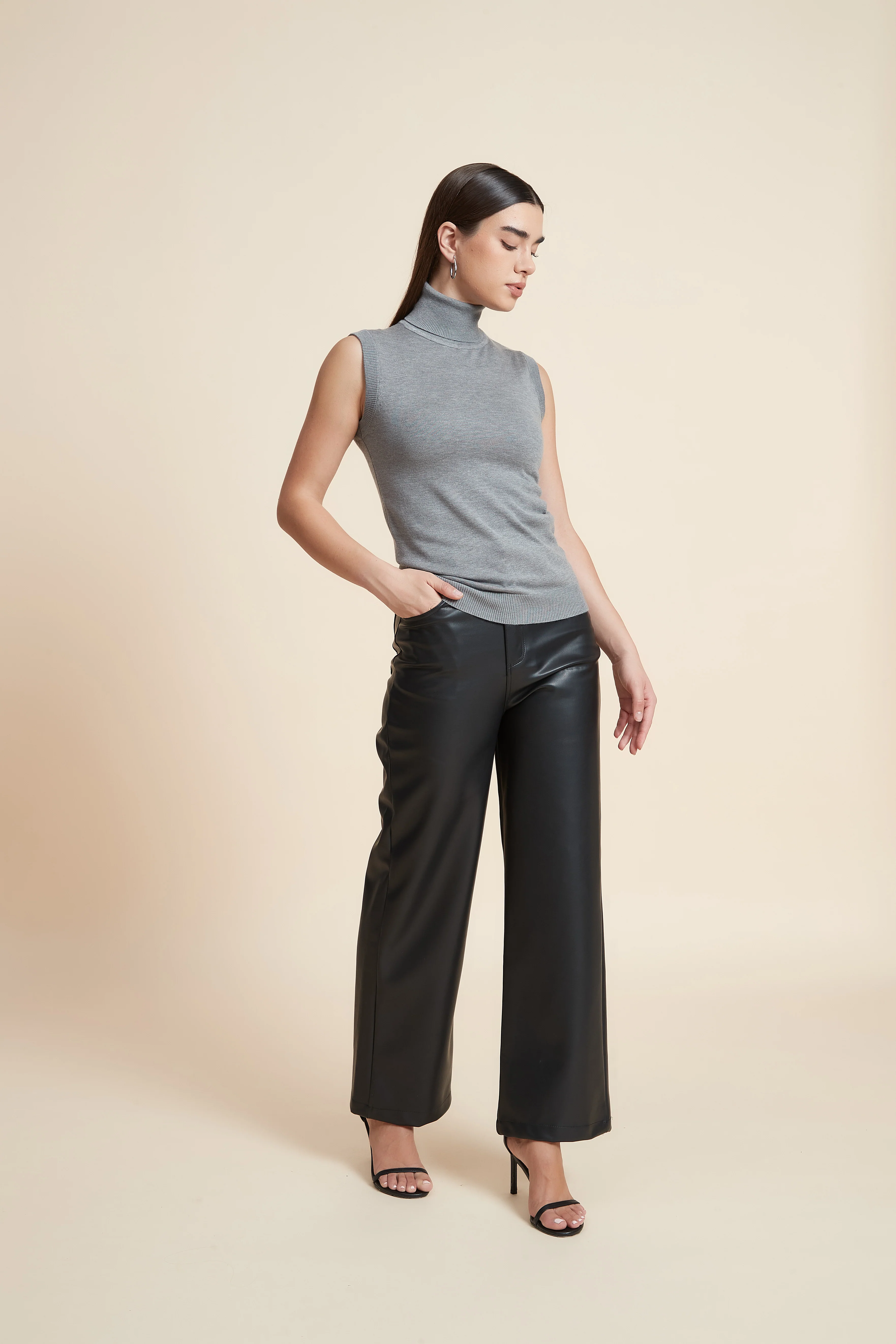 High Neck Sleeveless Blouse - Image 19
