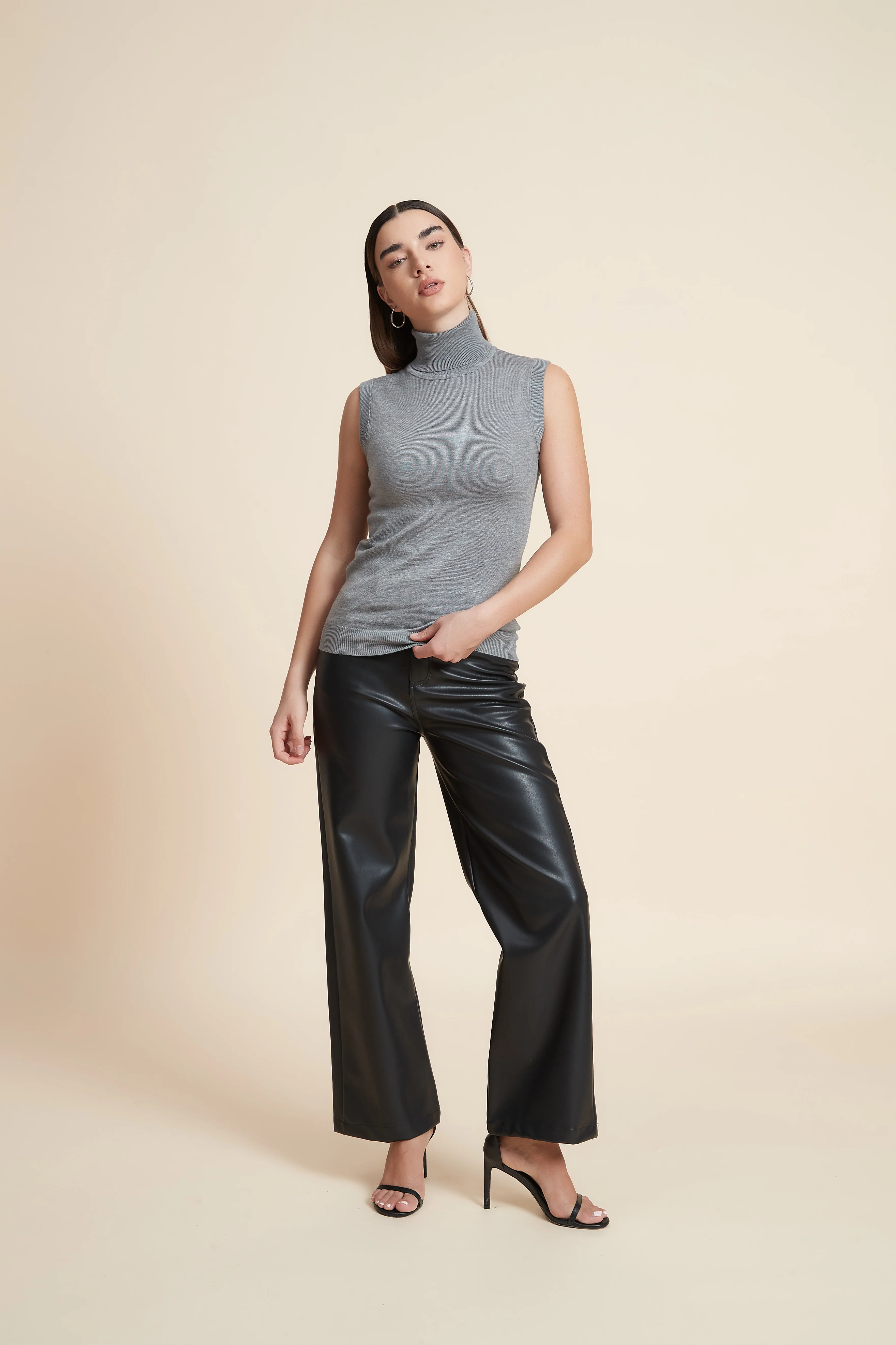 High Neck Sleeveless Blouse - Image 20