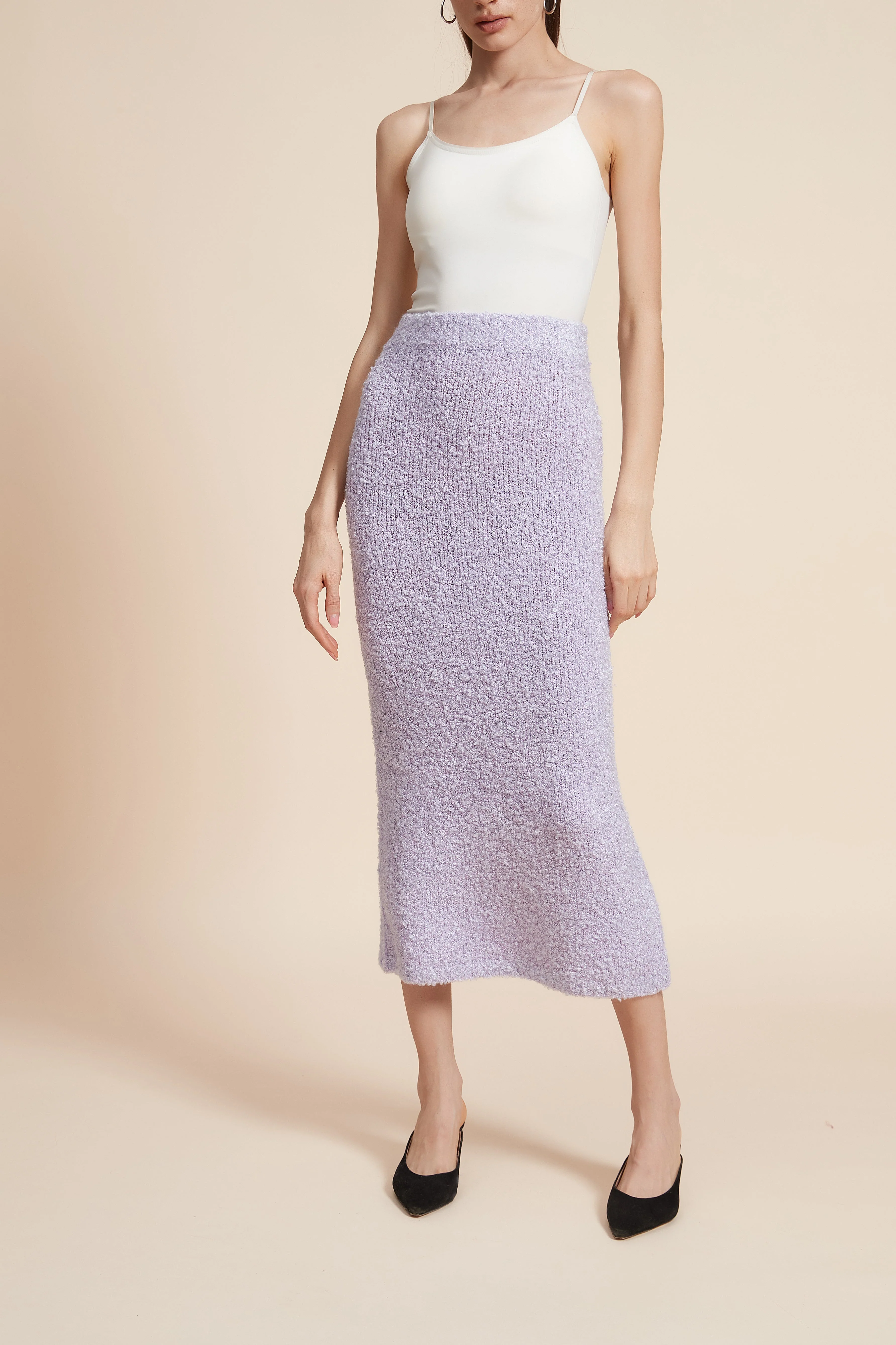 Plain Knit Midi Skirt - Image 3