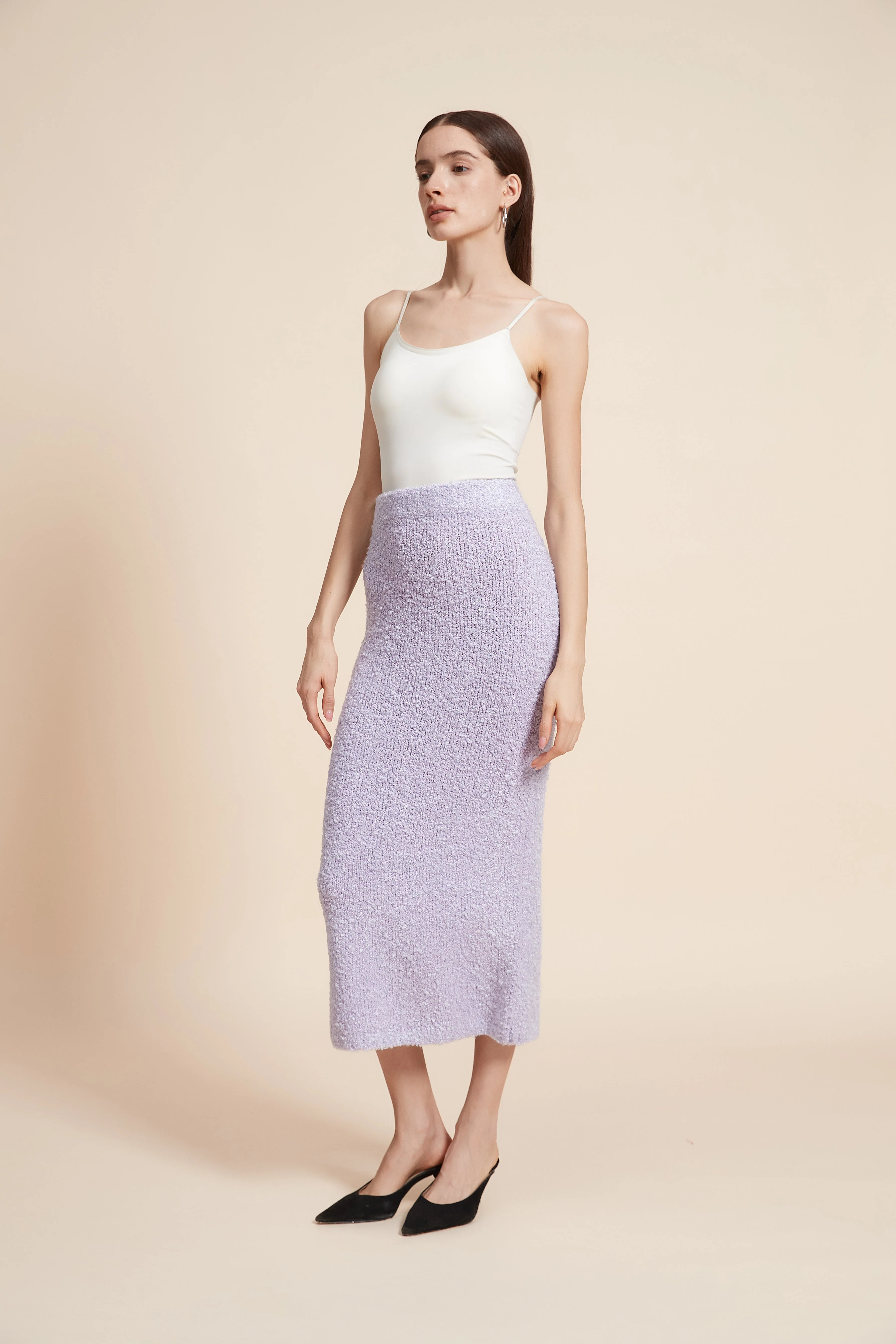 Plain Knit Midi Skirt - Image 4