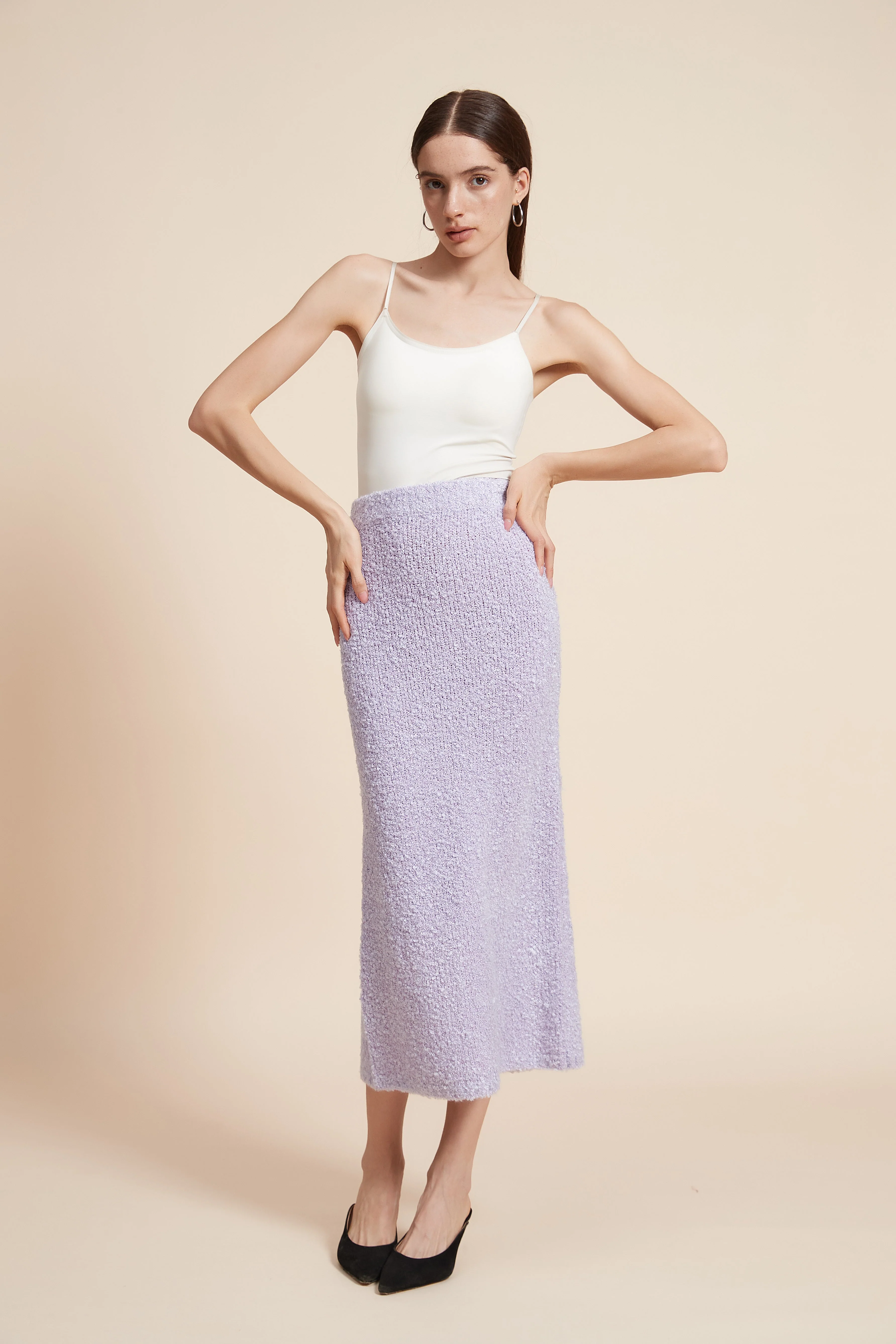 Plain Knit Midi Skirt - Image 5