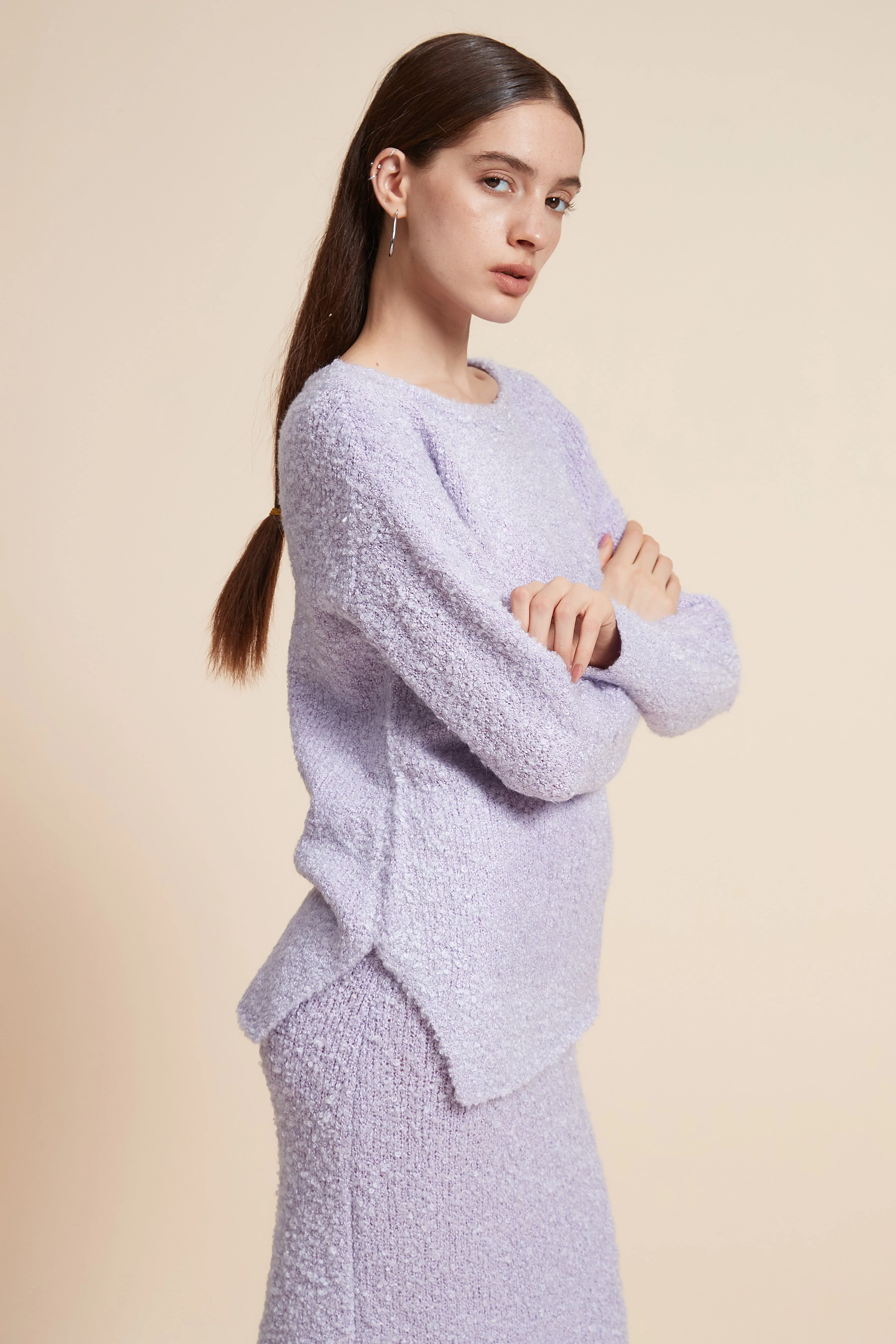 Plain Long Sleeve Sweater - Image 2