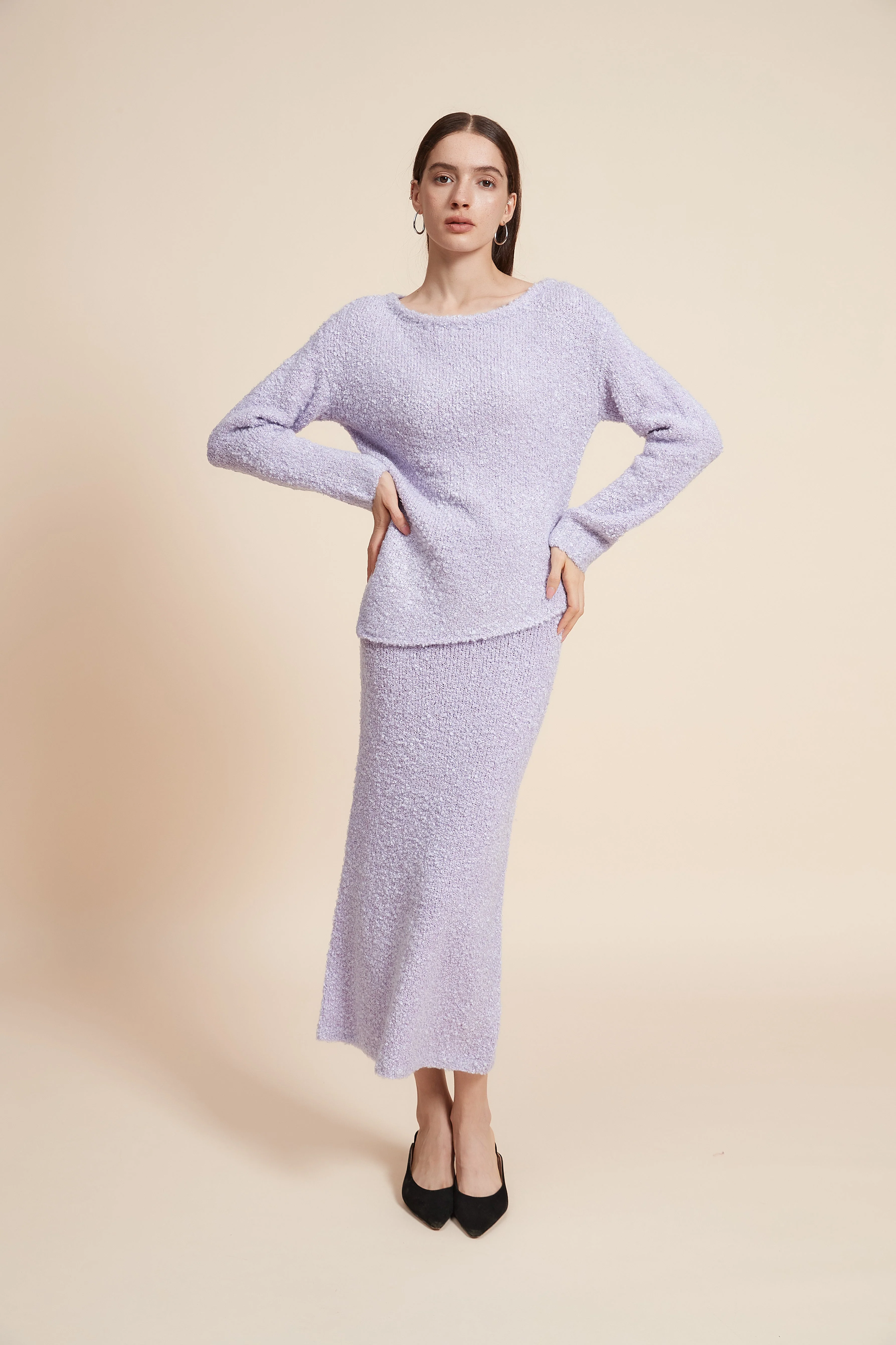 Plain Long Sleeve Sweater - Image 4